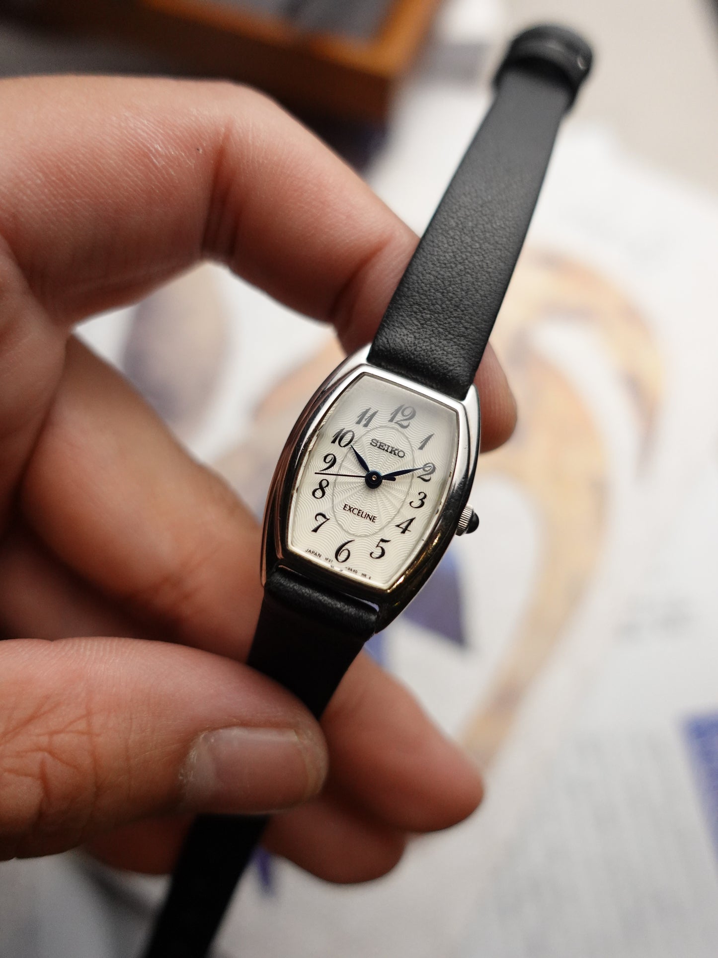 Seiko Exceline Guilloche Dial with arabic numeral