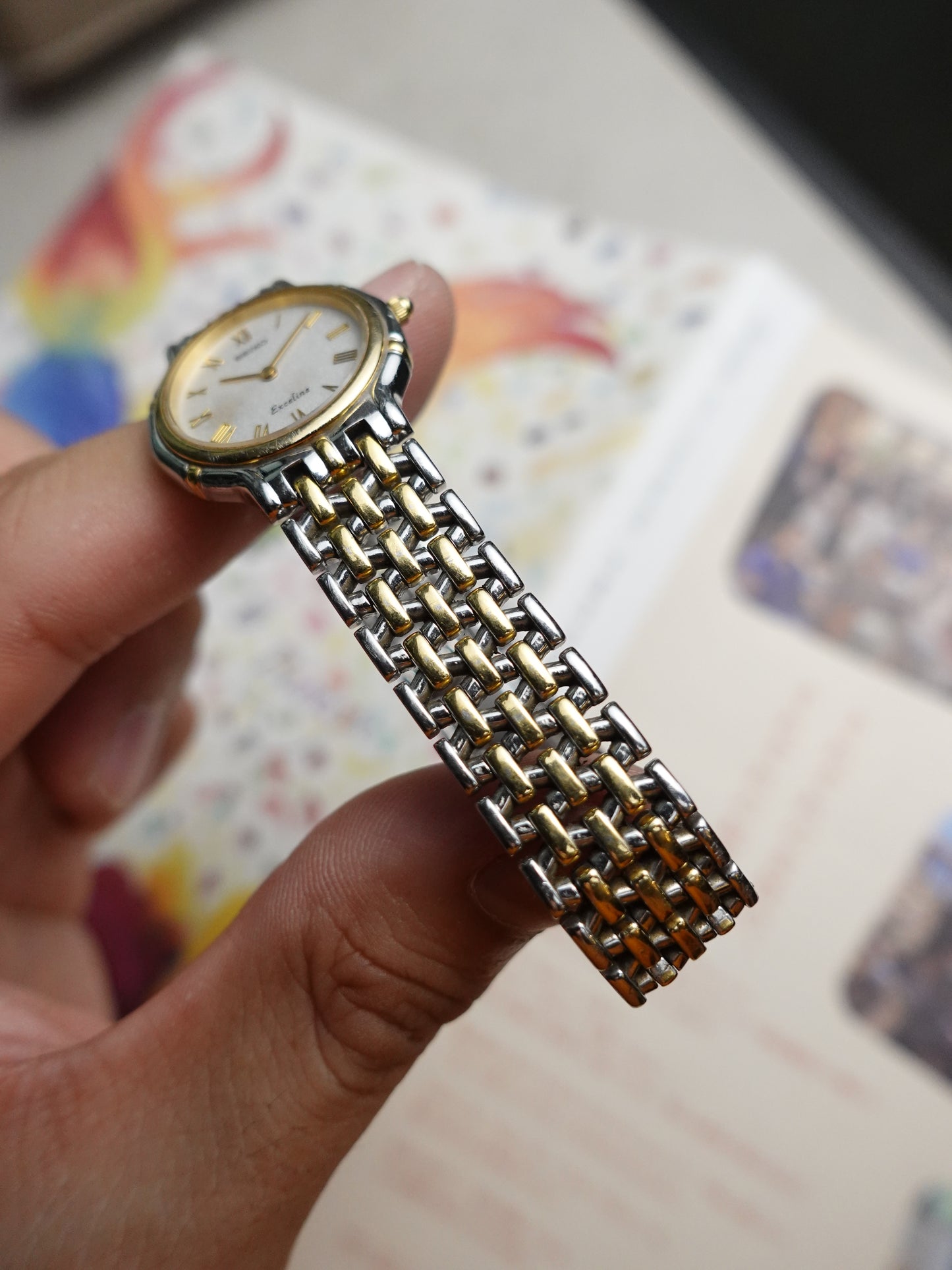 Seiko Exceline Roman Numeral on Spider Weave bracelet #538