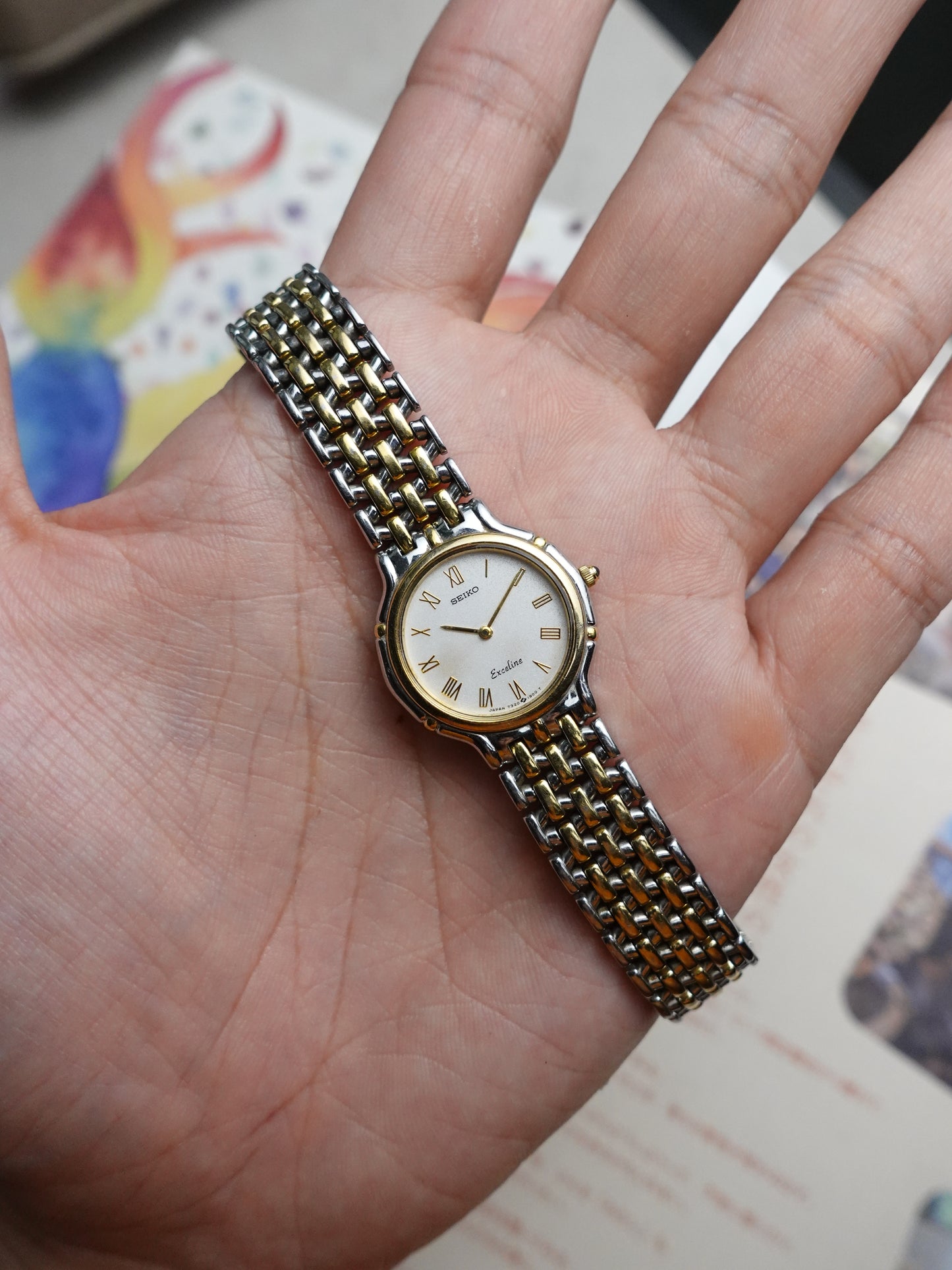 Seiko Exceline Roman Numeral on Spider Weave bracelet #538
