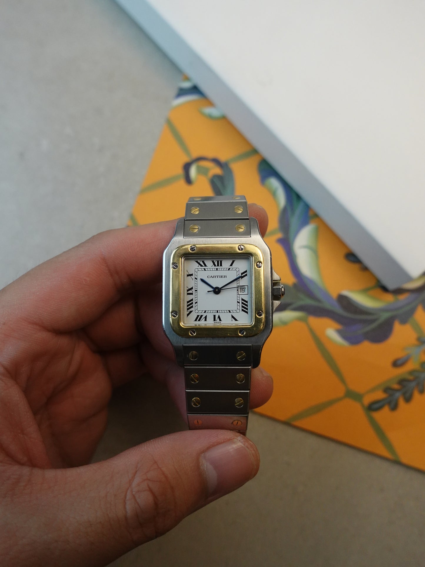 80s Cartier Santos Carree LM automatic movement