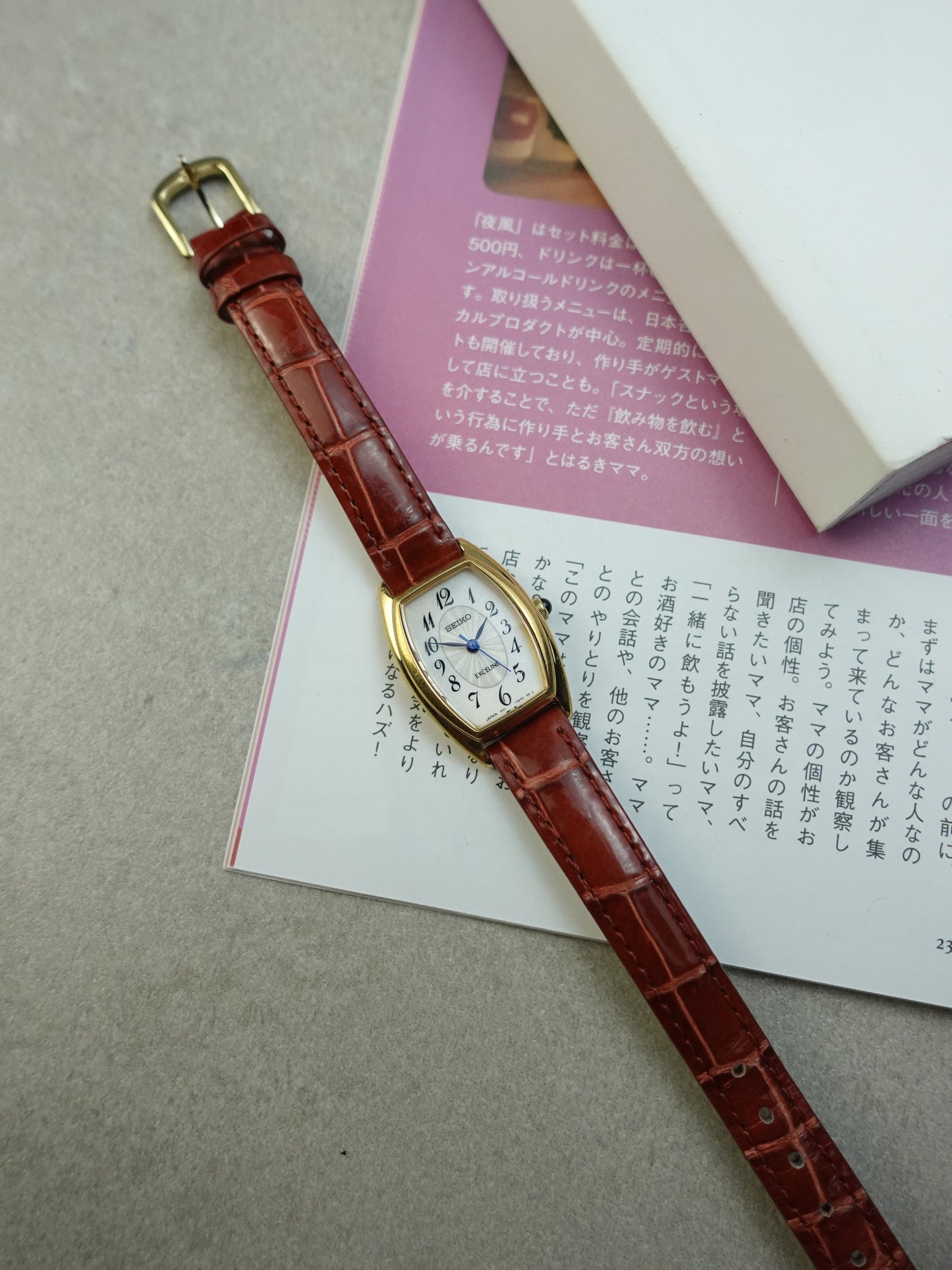 Ladies Seiko Exceline Guilloche Dial with arabic numeral