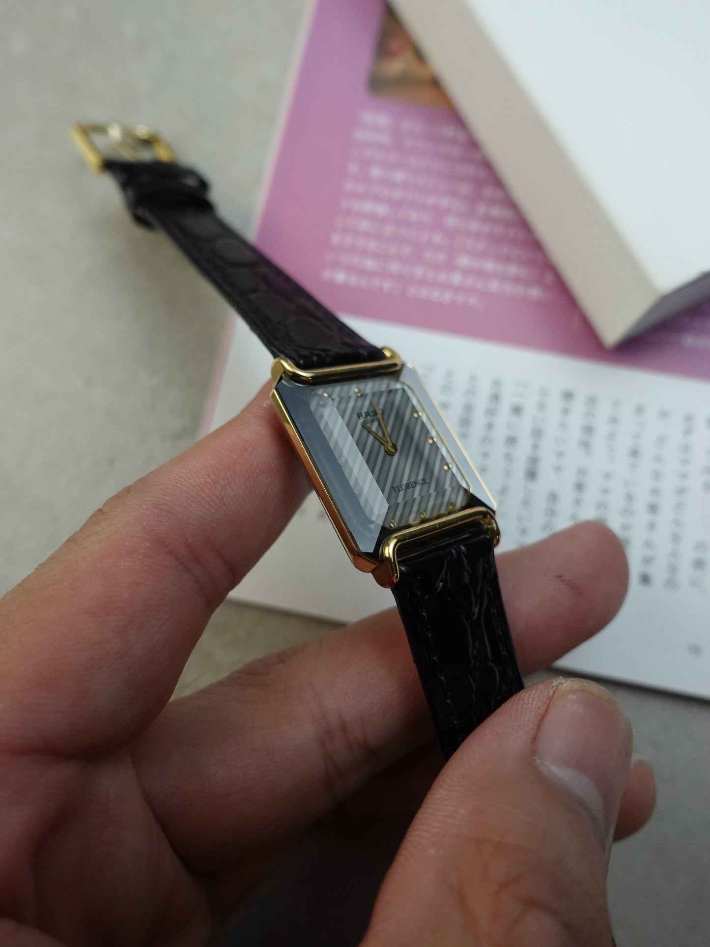 Rado Tank Florence with Faceted Glass and stripe dial