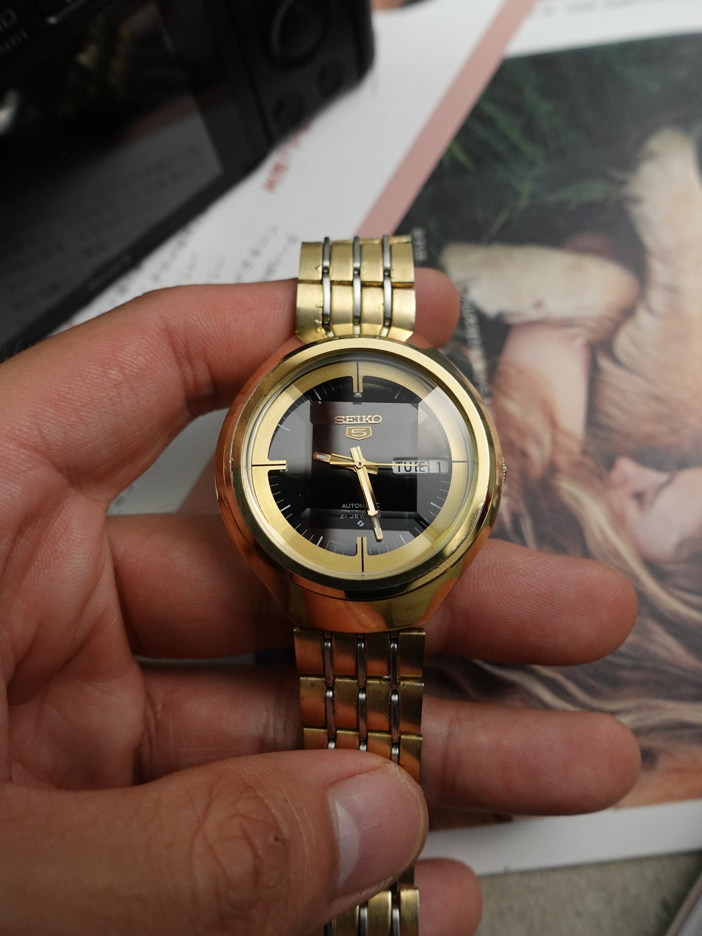 Seiko 5 Automatic Helmut Case with Faceted Glass