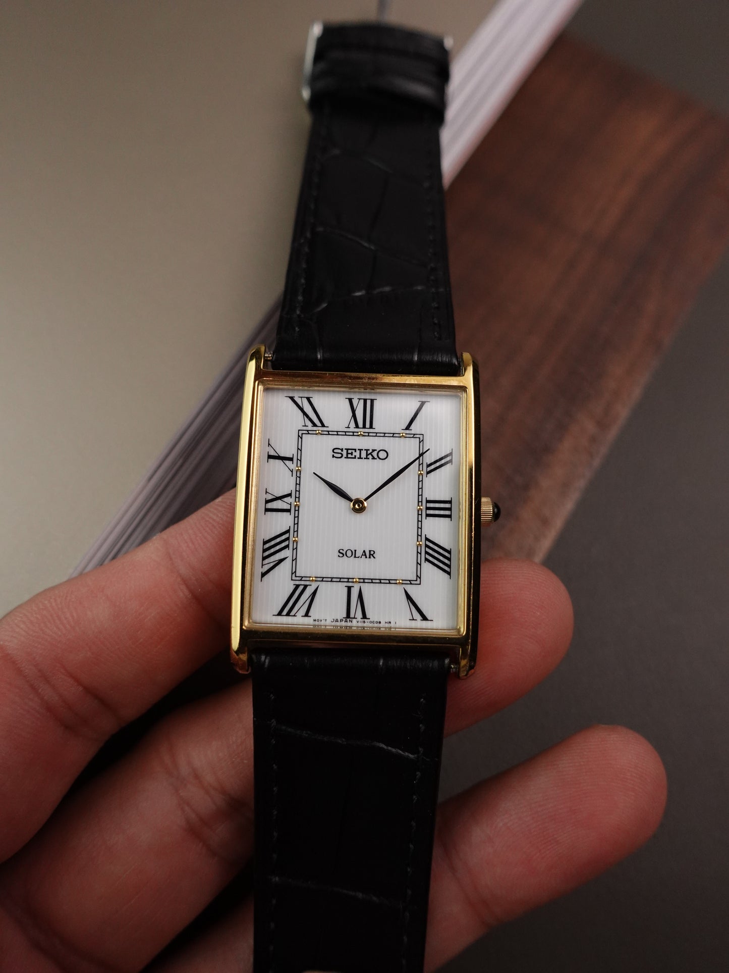 Classic Seiko Tank Solar V115-0BCO