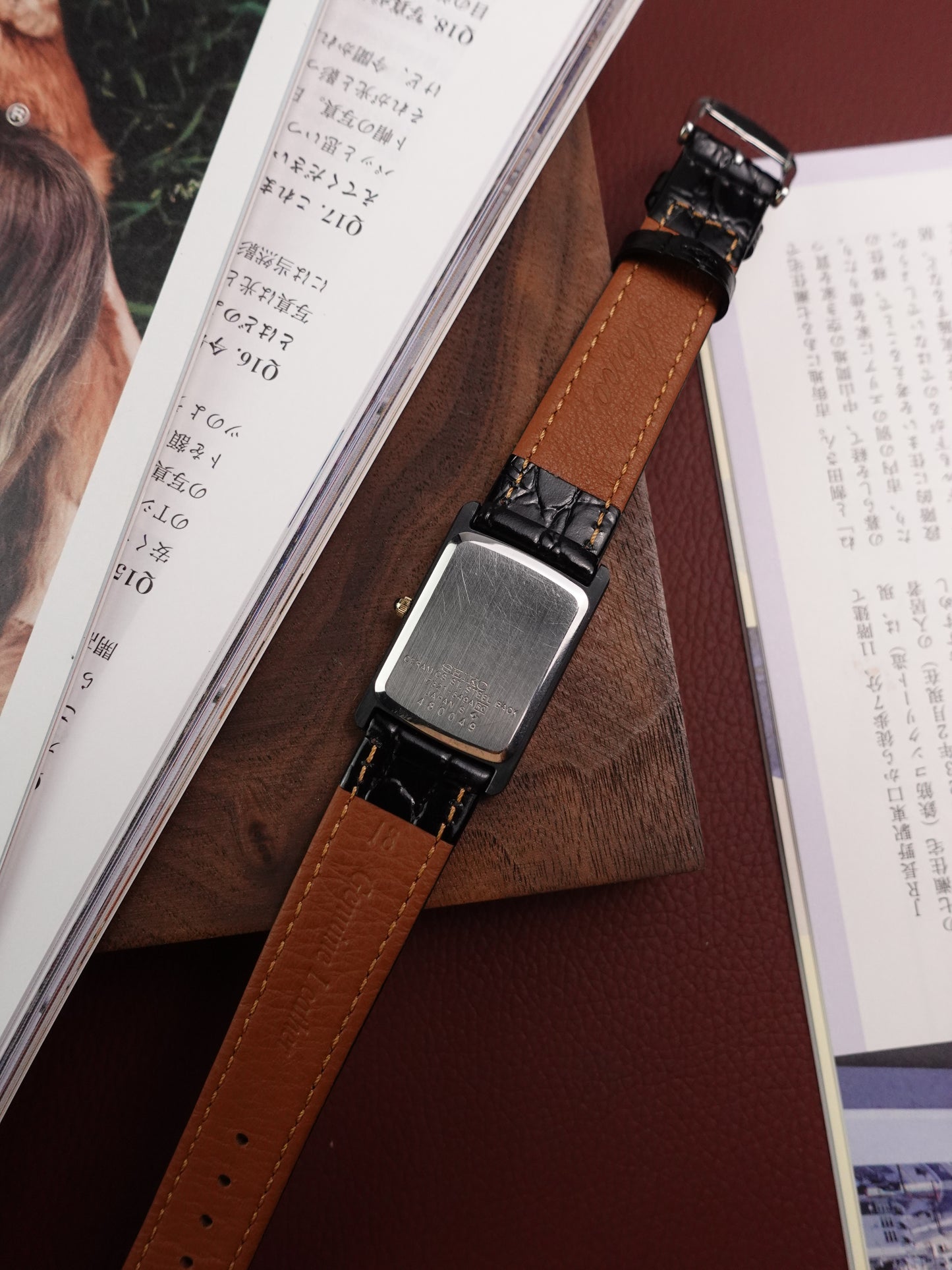 Seiko Dolce Black Ceramic case with ori case 7321-5A00