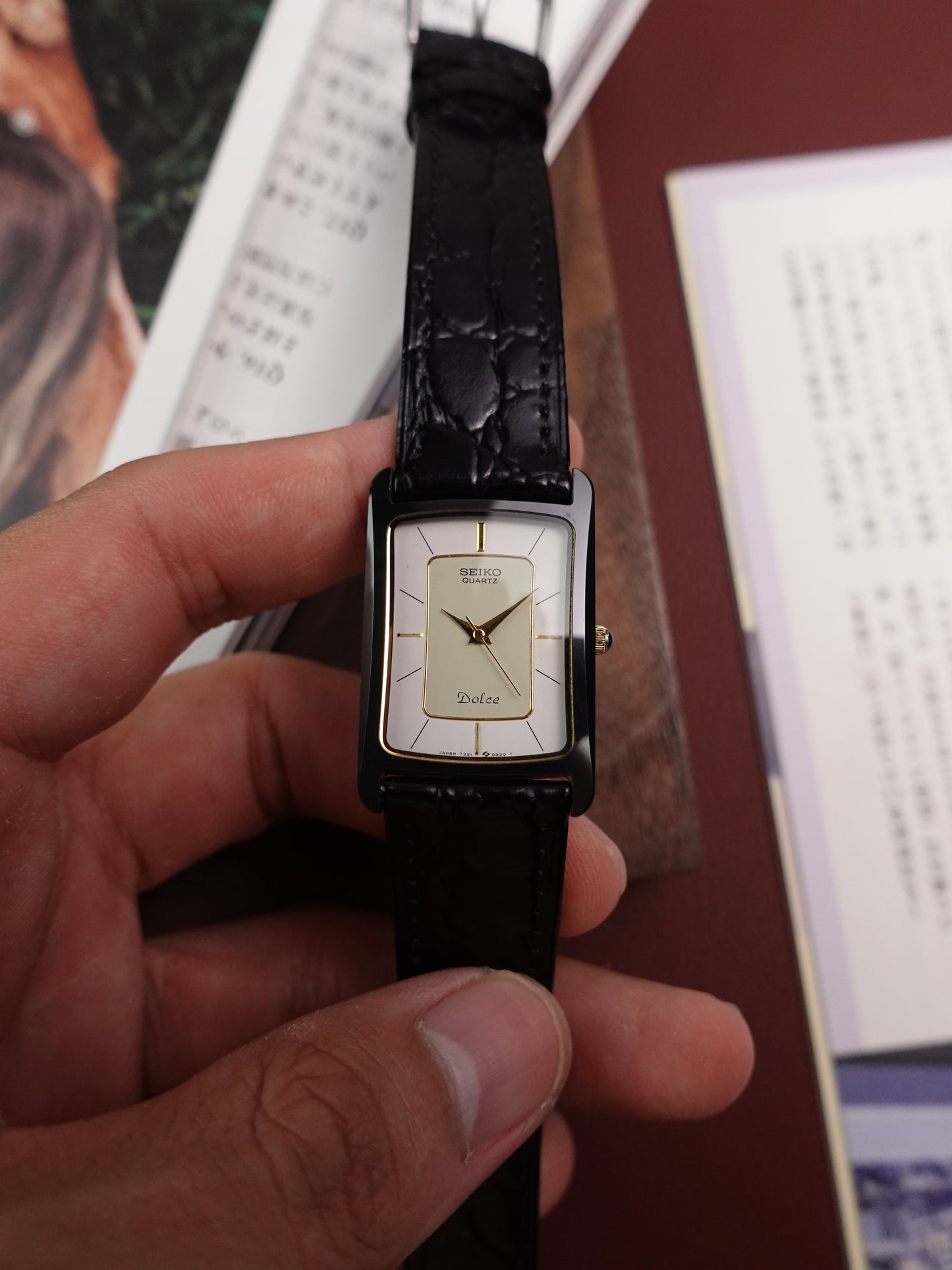 Seiko Dolce Black Ceramic case with ori case 7321-5A00