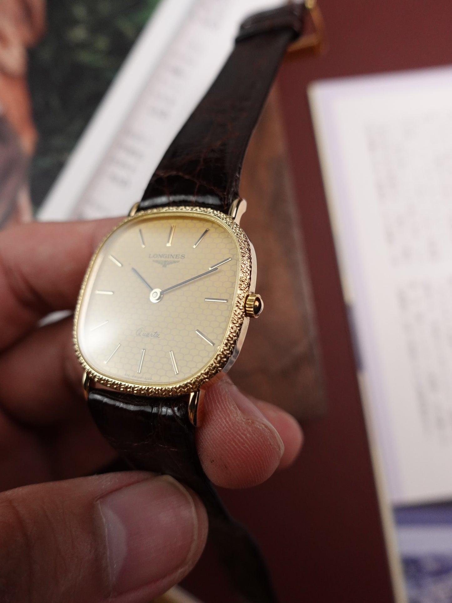 Longines Honeycomb Dial with Art Deco Case Quartz