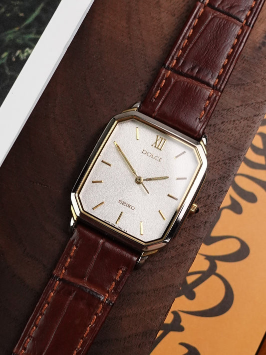 Seiko Dolce Tank 8N41-5170 with 2 tone Art-Deco Case