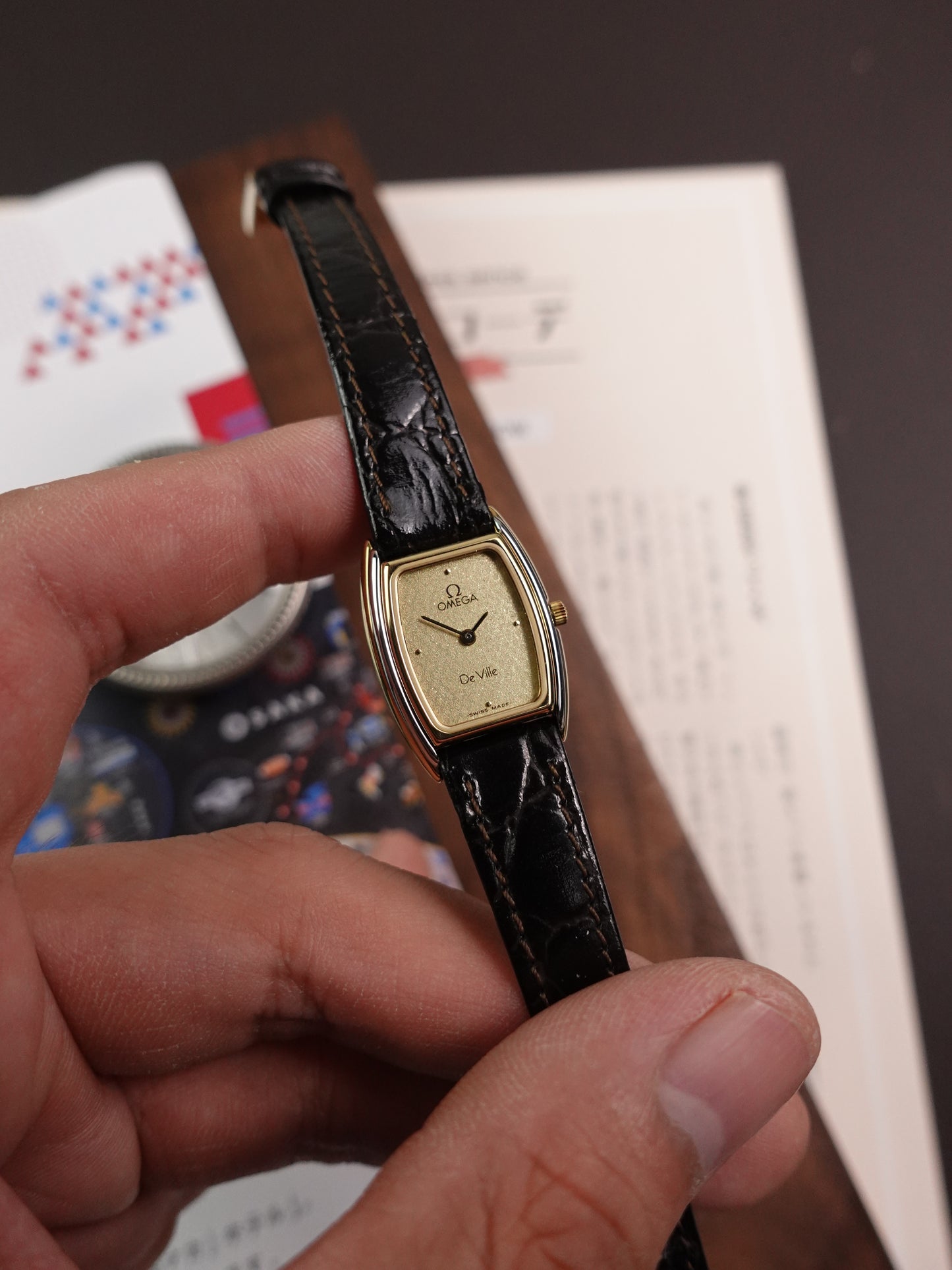 Ladies Omega "tonneau" Quartz with Art Deco Dial