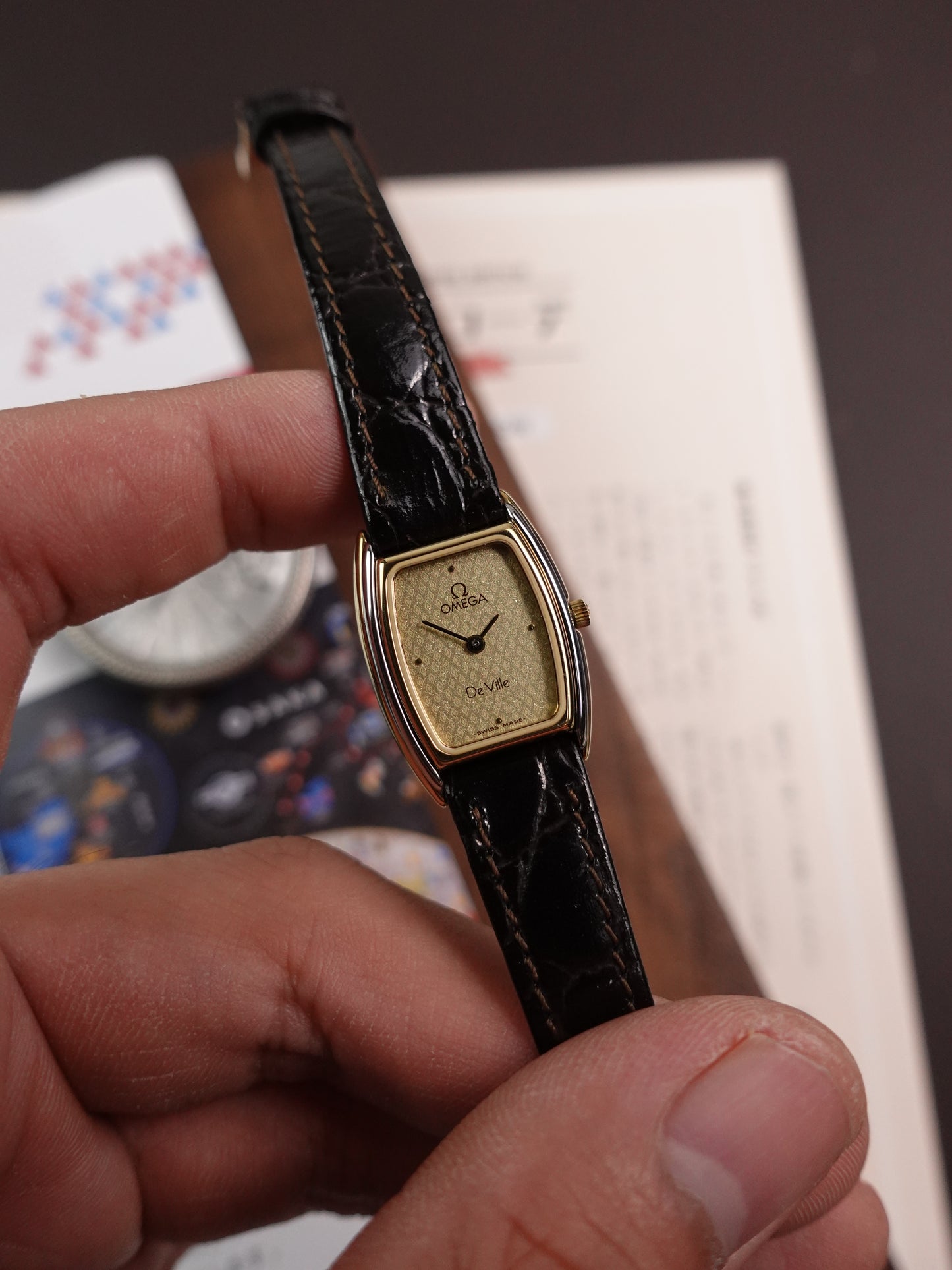 Ladies Omega "tonneau" Quartz with Art Deco Dial