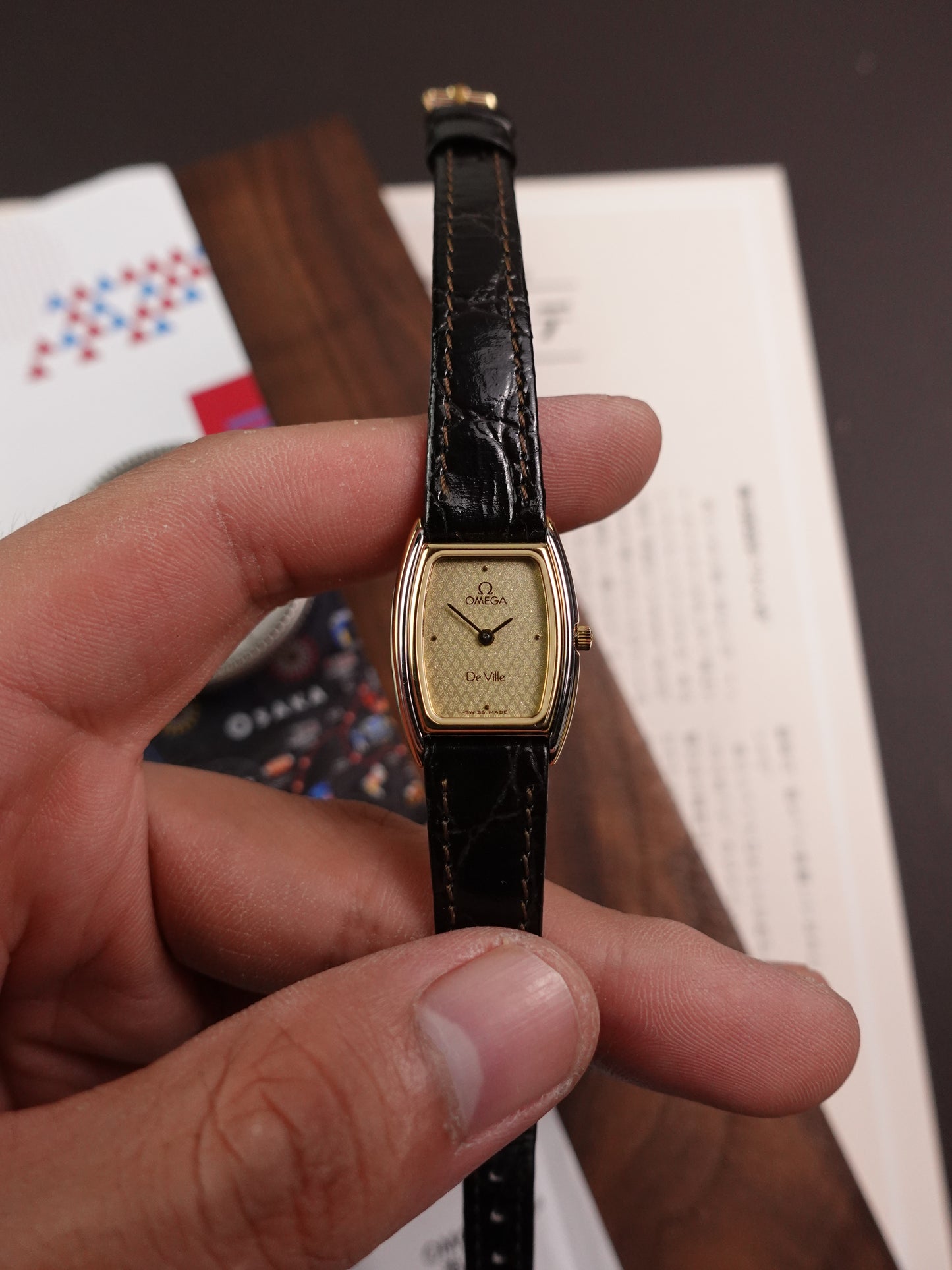 Ladies Omega "tonneau" Quartz with Art Deco Dial