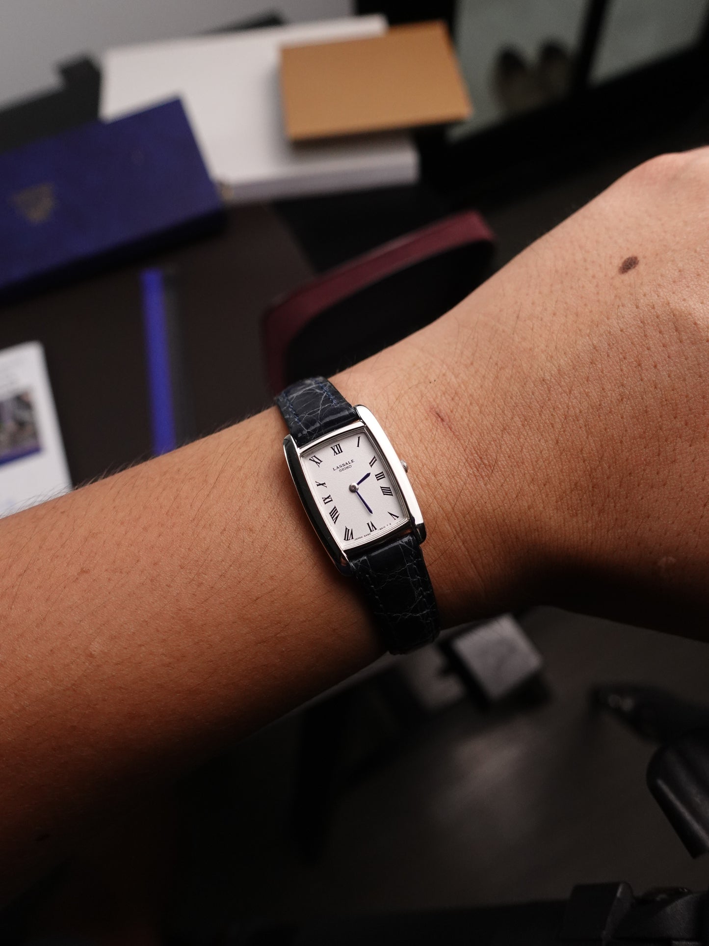 Ladies Seiko Lassale 'Tonneau' in Platinium (rare)