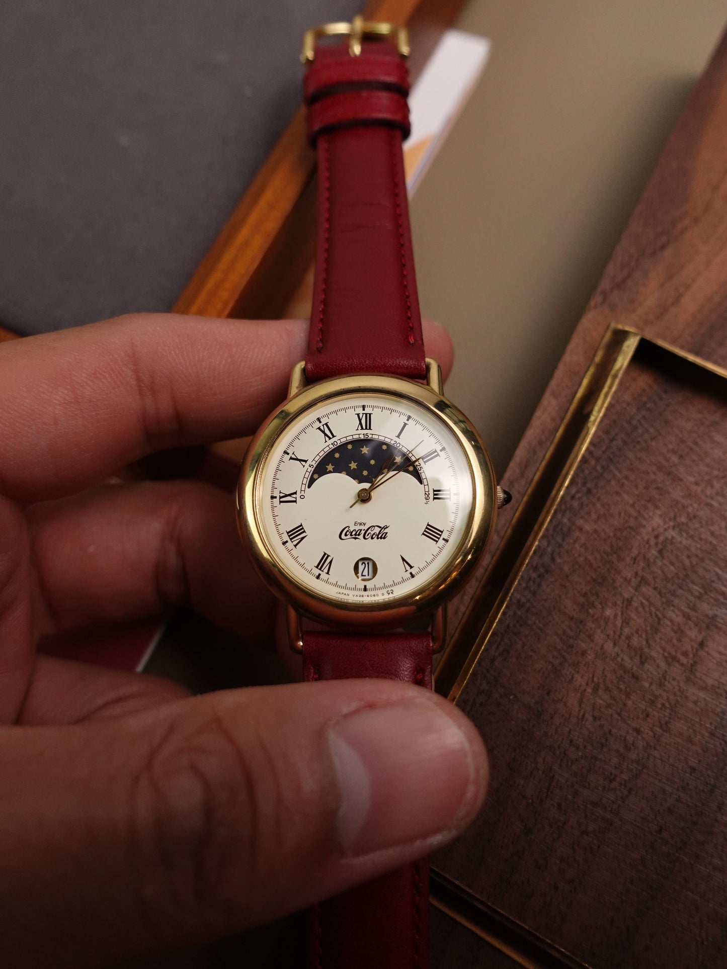 Seiko Alba Moonphase "Coca-Cola" Stamped  VX-38-6060