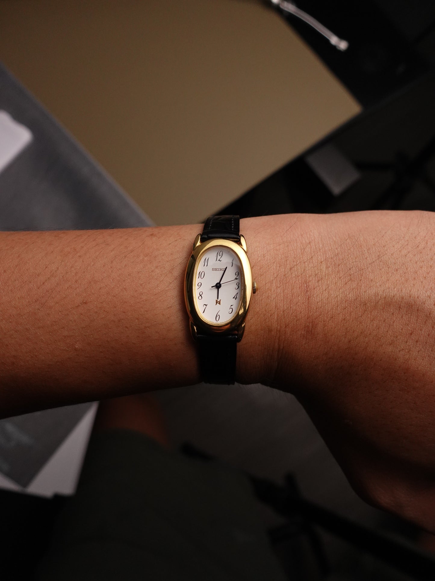 Seiko Ladies "Baignoire" Gold