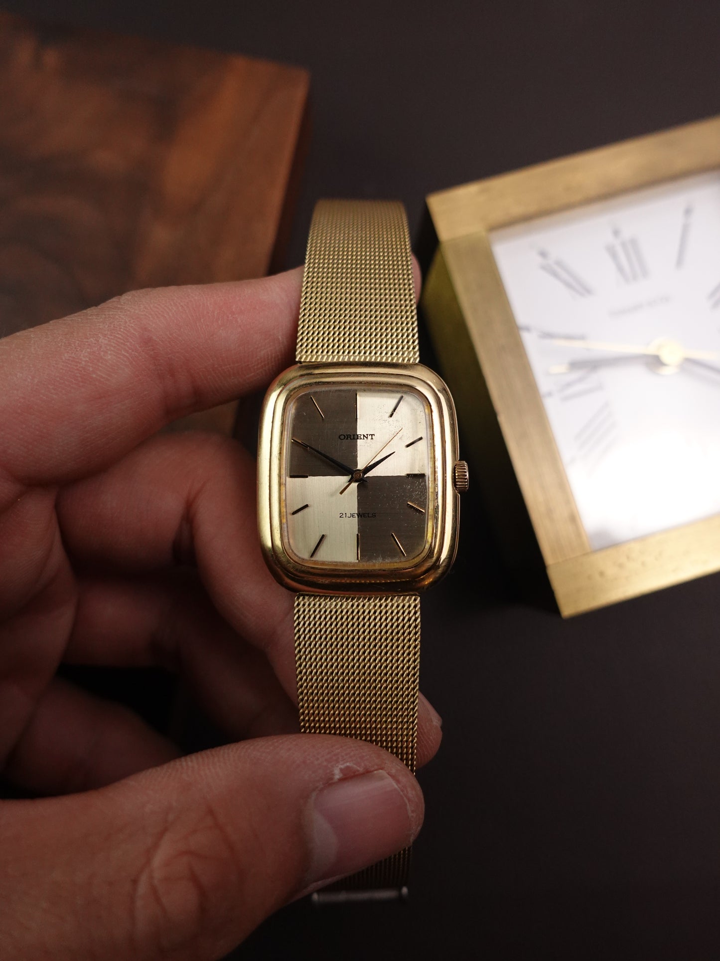 Orient Reflective Checkered Dial Manual winding W121-41100 Circa 70s
