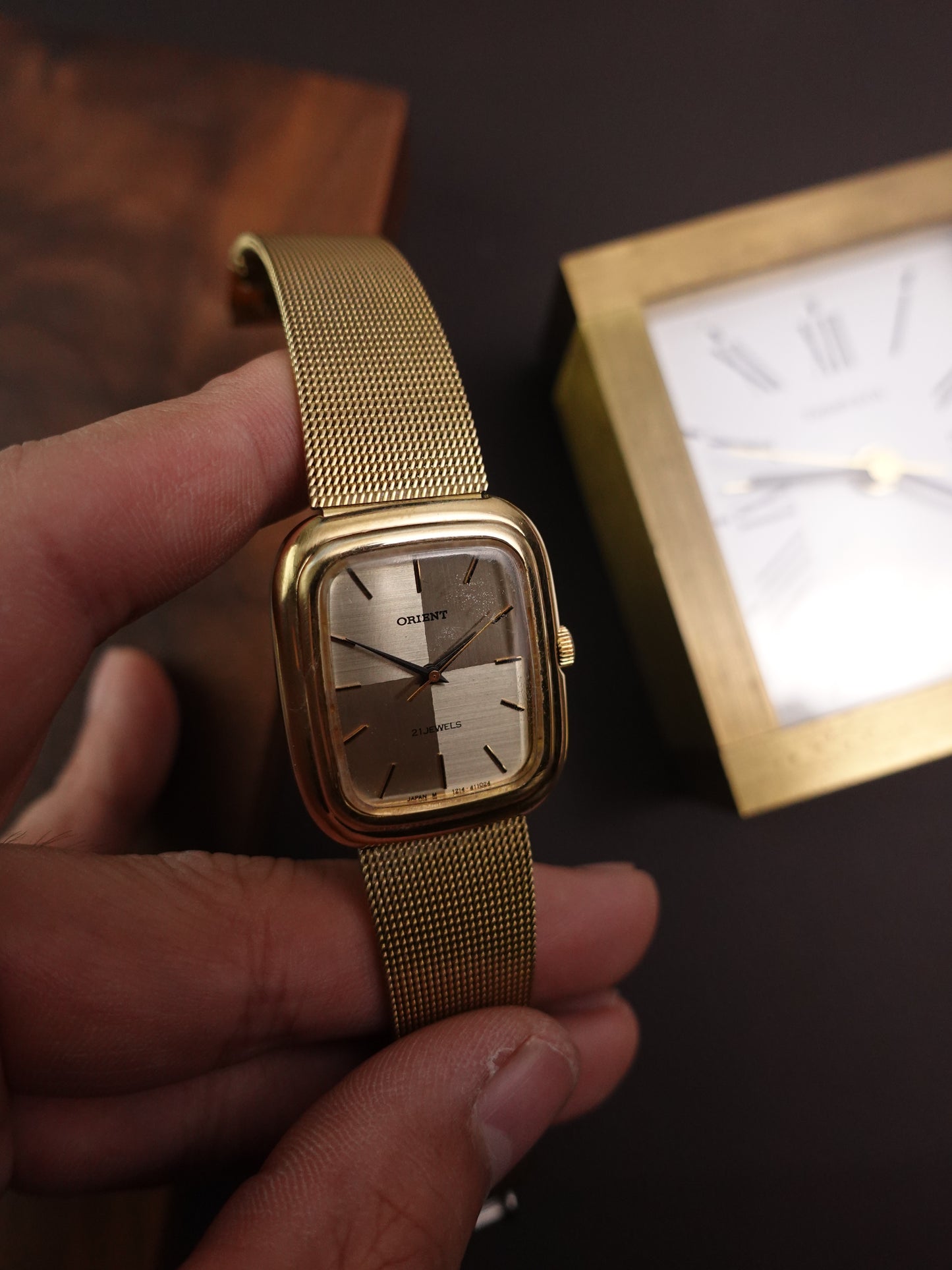 Orient Reflective Checkered Dial Manual winding W121-41100 Circa 70s