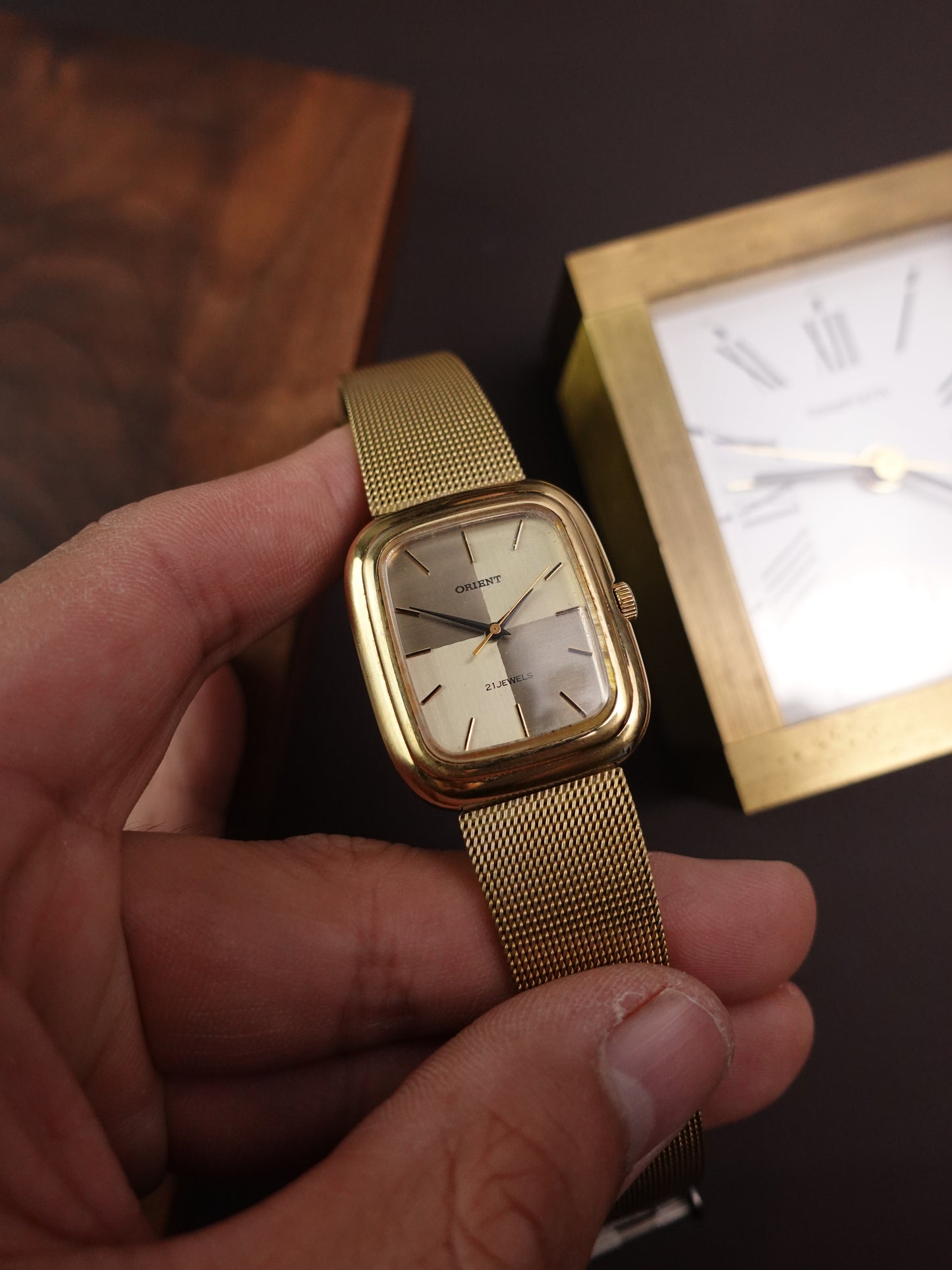 Orient Reflective Checkered Dial Manual winding W121-41100 Circa 70s