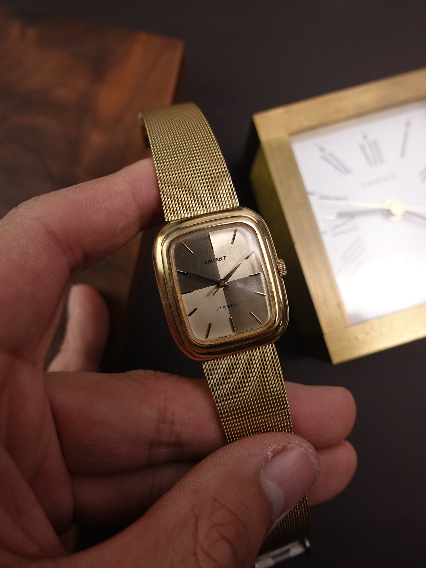 Orient Reflective Checkered Dial Manual winding W121-41100 Circa 70s