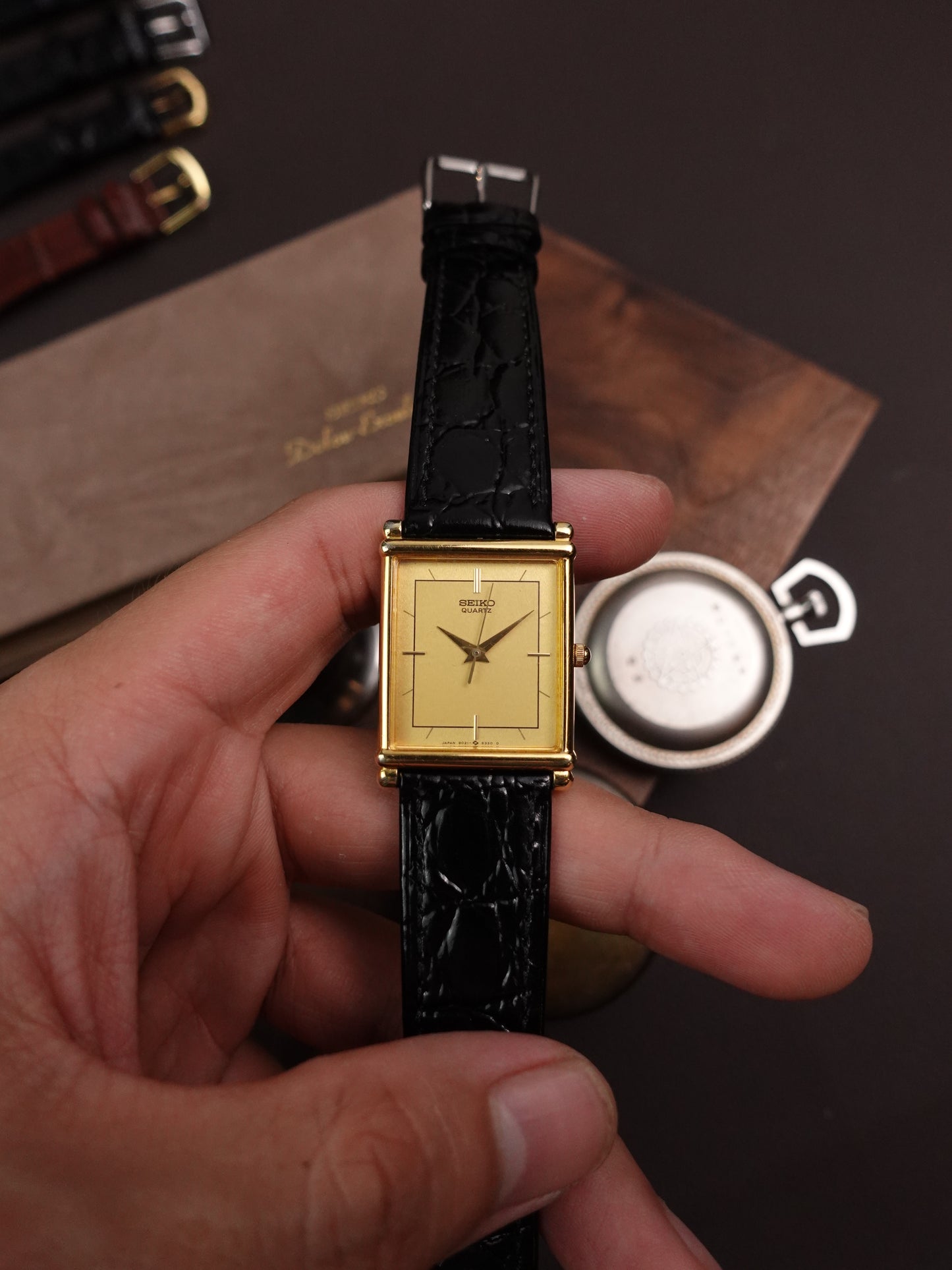 Seiko Quartz Art-Deco Case and Sector Dial 9021-5270 Circa. 1984