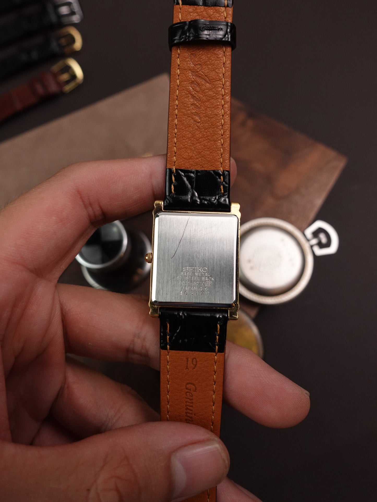 Seiko Quartz Art-Deco Case and Sector Dial 9021-5270 Circa. 1984