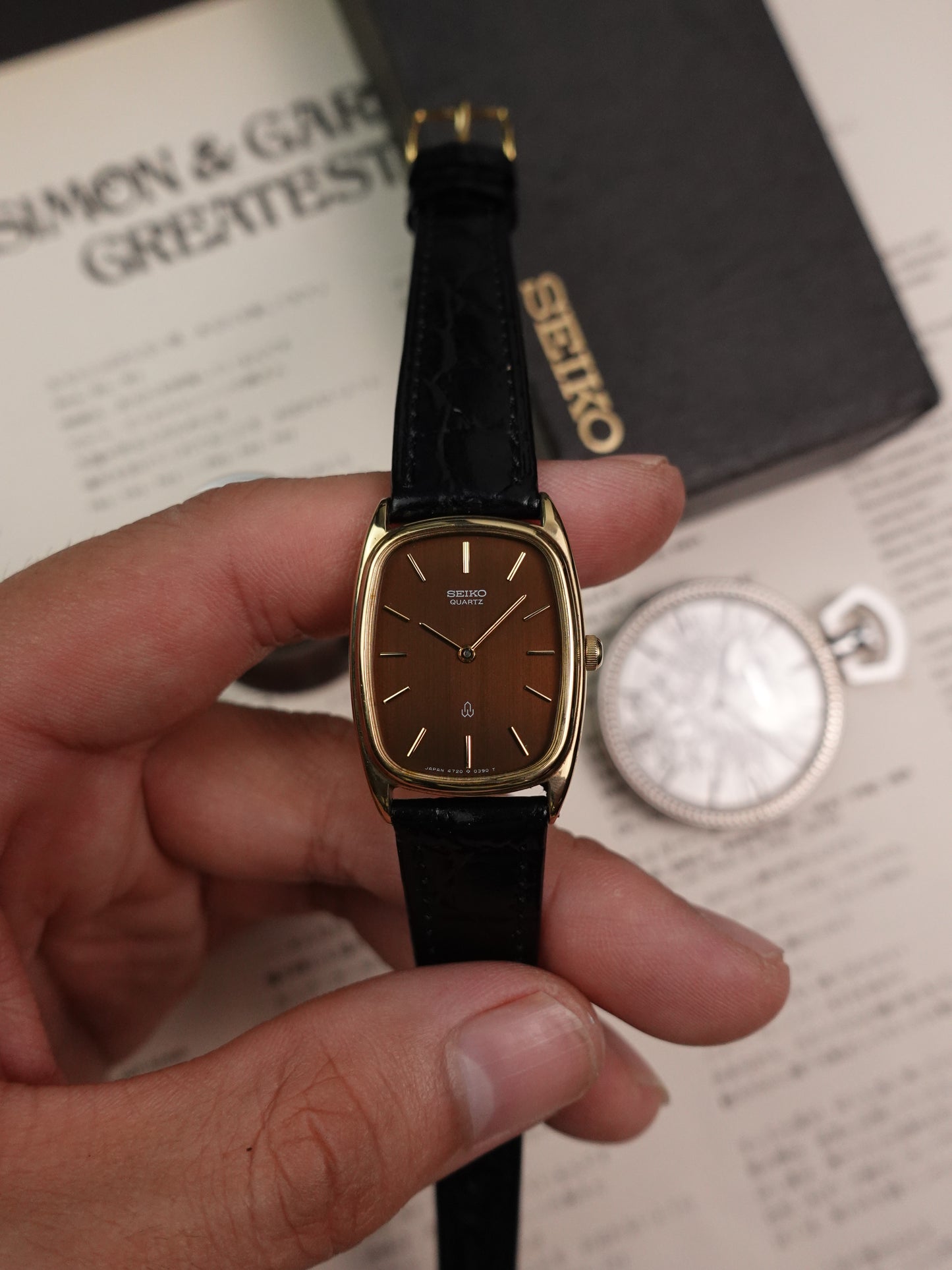 Seiko Quartz Ember Chocolate Brush dial Unisex 4720-5100 Circa 1978