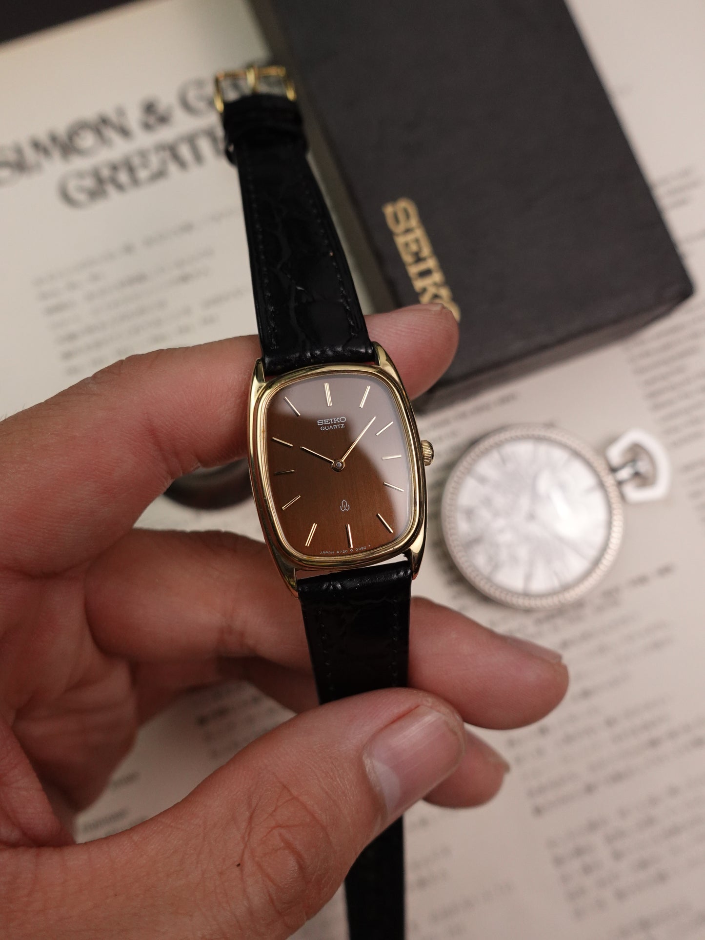 Seiko Quartz Ember Chocolate Brush dial Unisex 4720-5100 Circa 1978