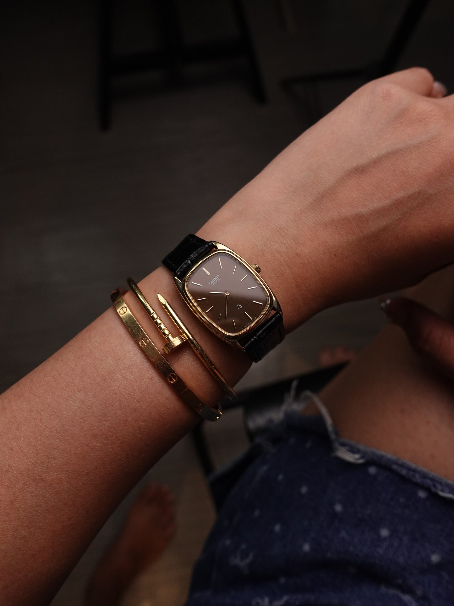Seiko Quartz Ember Chocolate Brush dial Unisex 4720-5100 Circa 1978