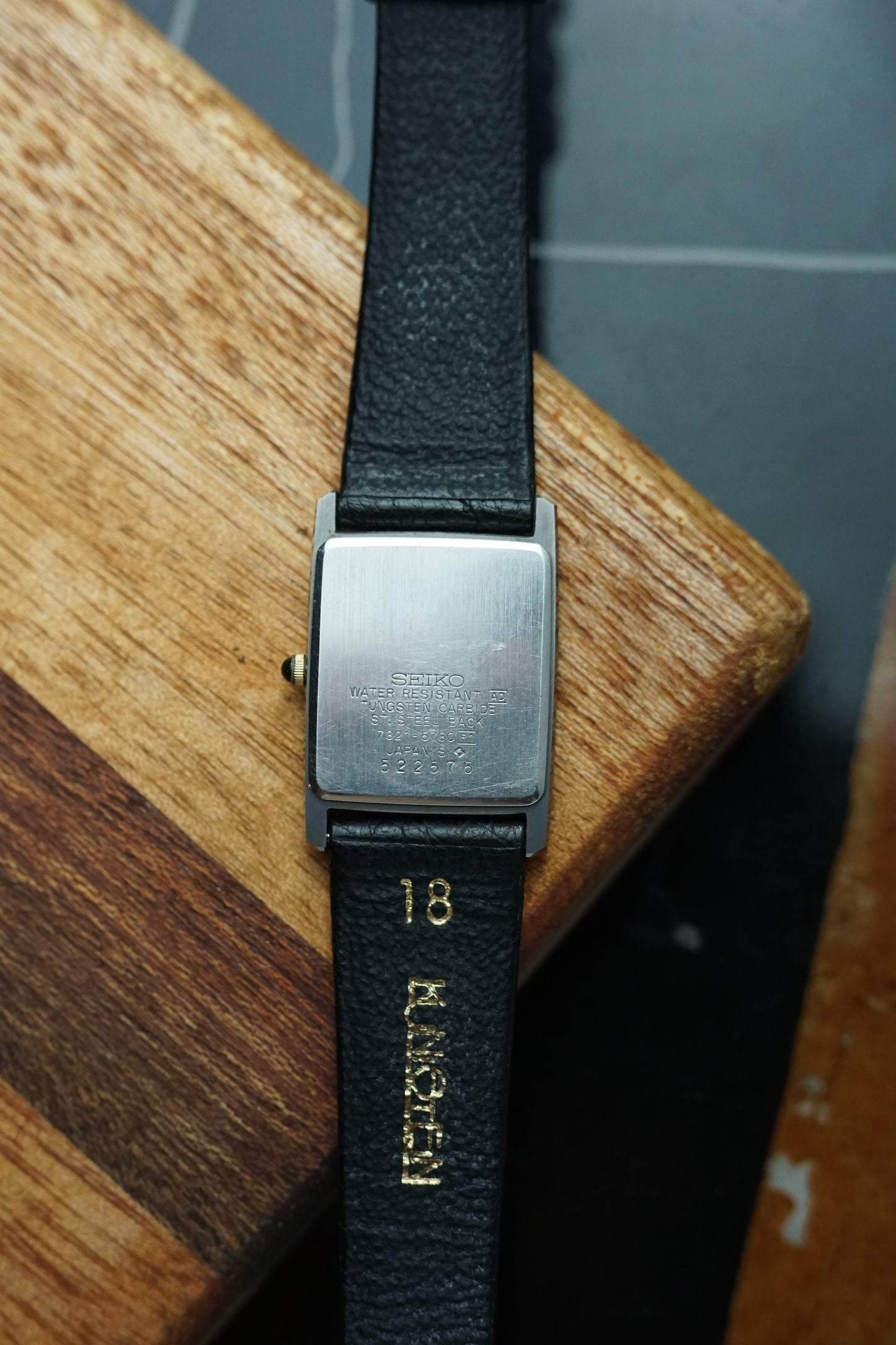 Seiko Dolce Scratch resistent case with rare black dial variation