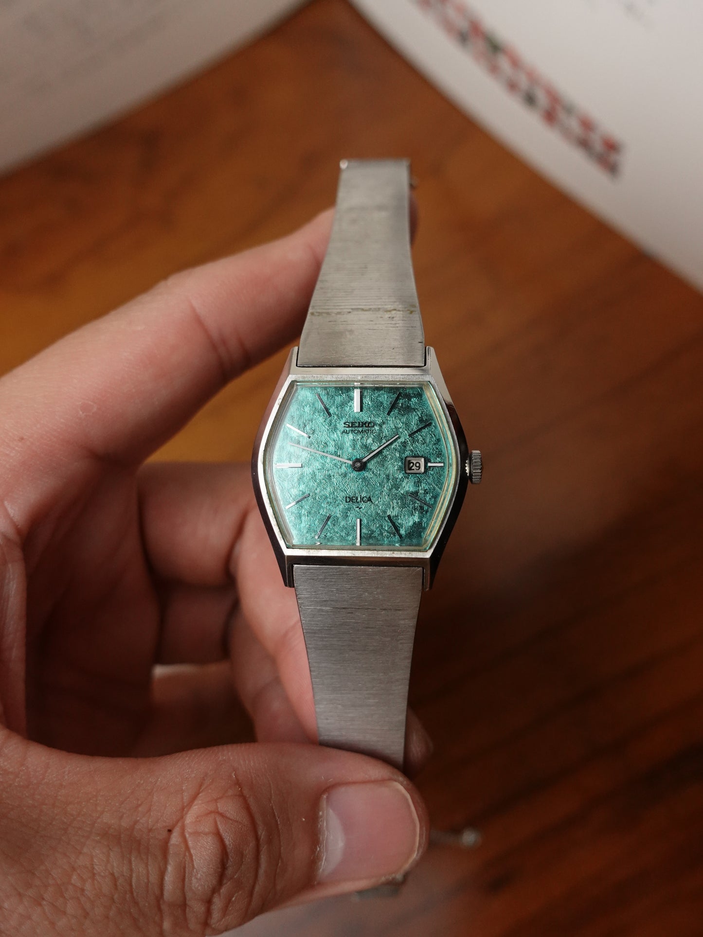 Seiko Delica Textured Emarald Green Manual winding 2415-7040