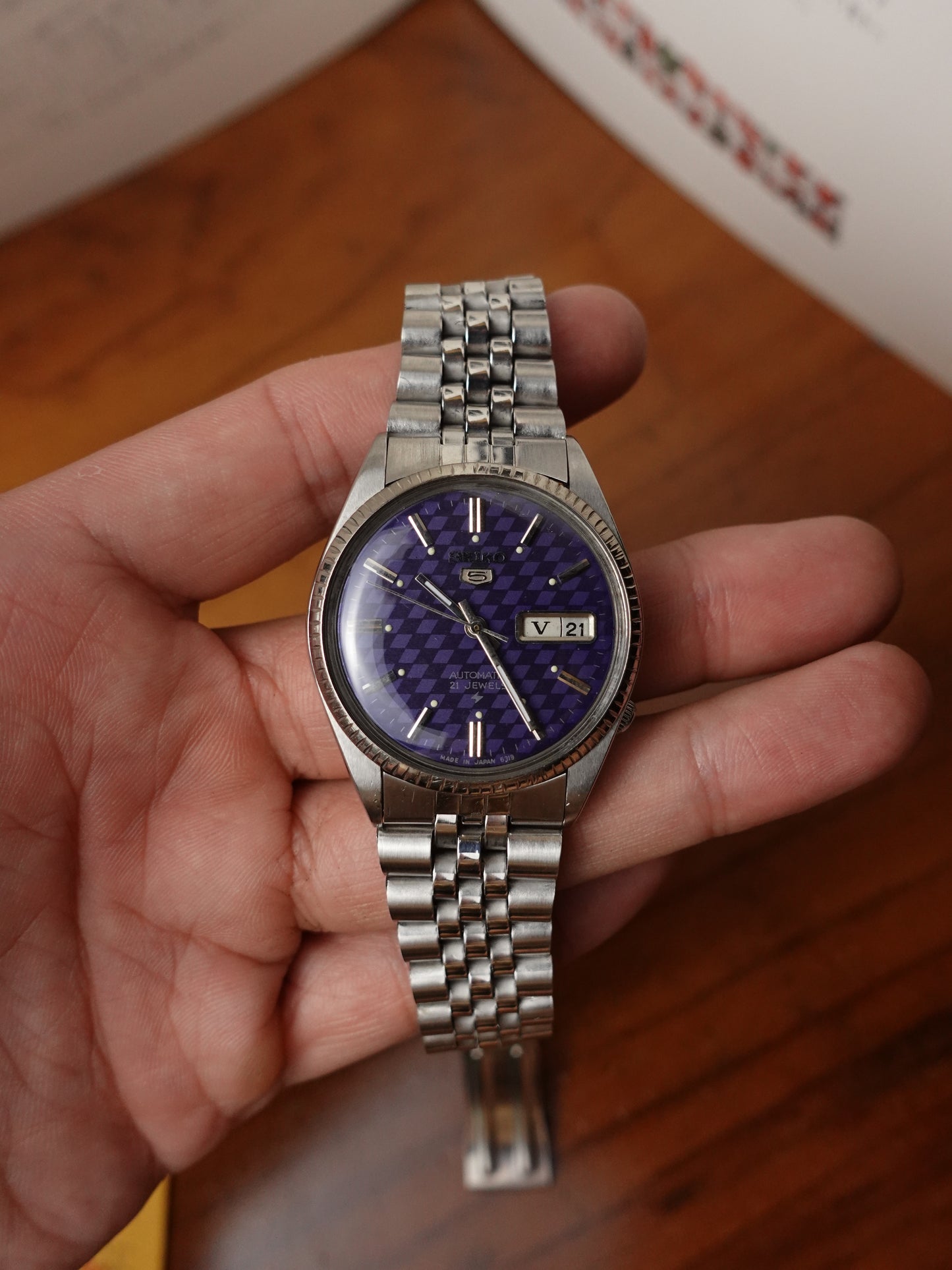 Seiko 5 Checkered Flag Dial Automatic 6319-8000 1977