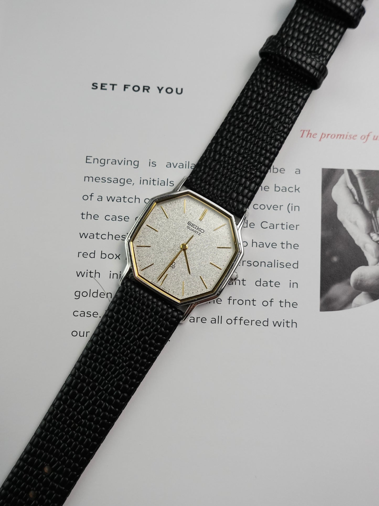 Lizard stamped leather watch strap