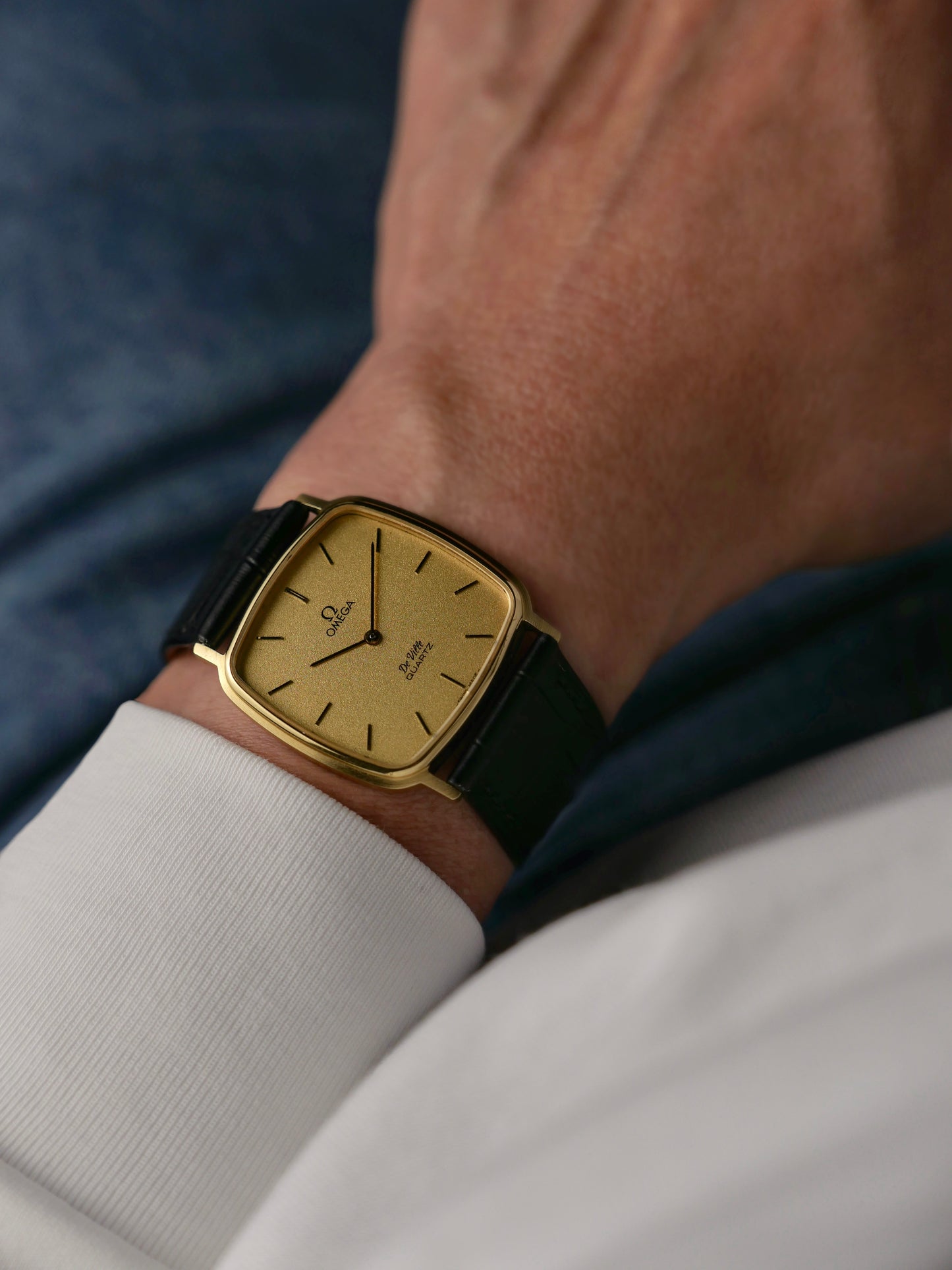 Omega De Ville “Square” Frosty Golden Dial Ref. 191.0102 (circa 1980)