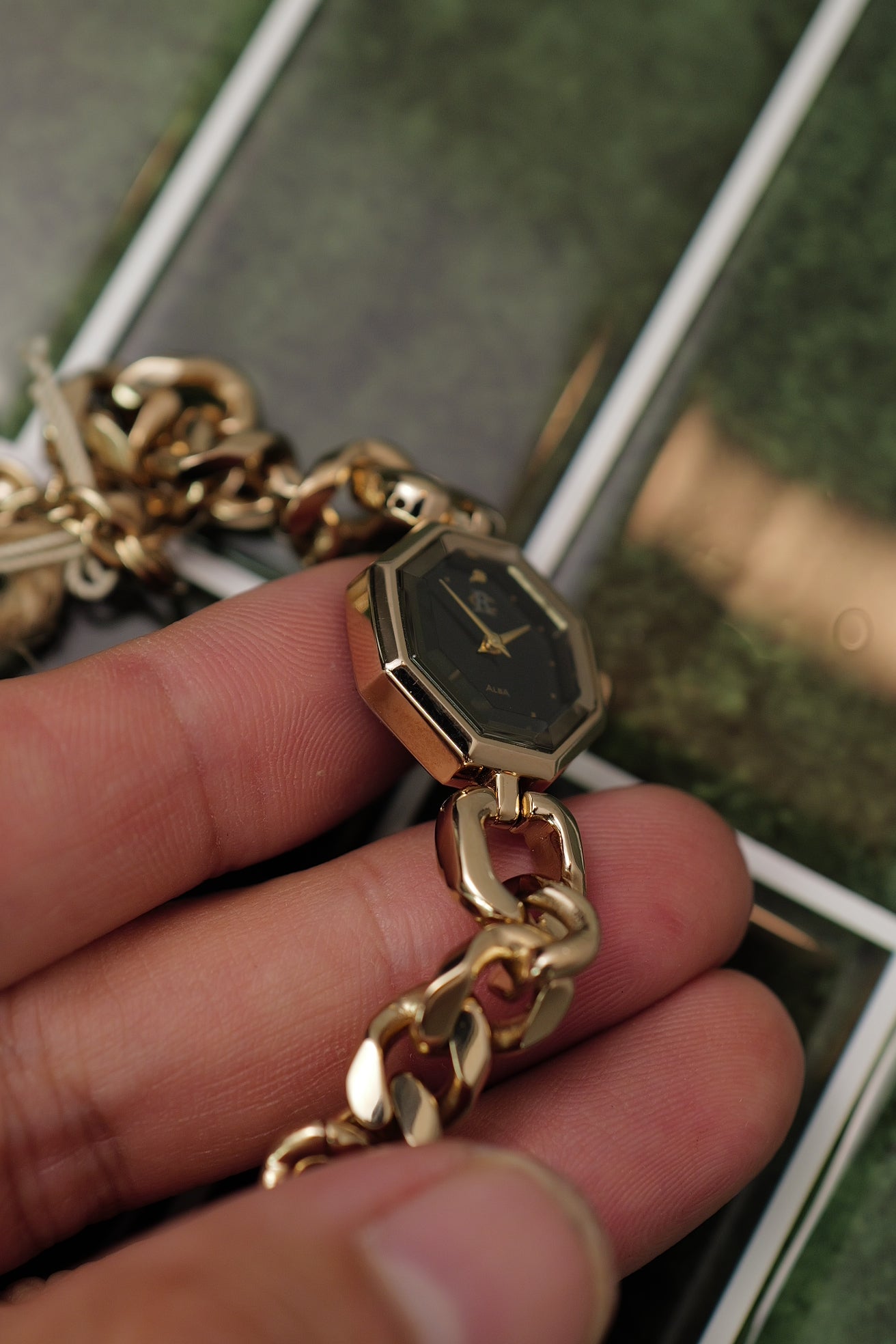 Seiko Alba Octa Cuban Chain Integrated Bracelet Circa. 1990s