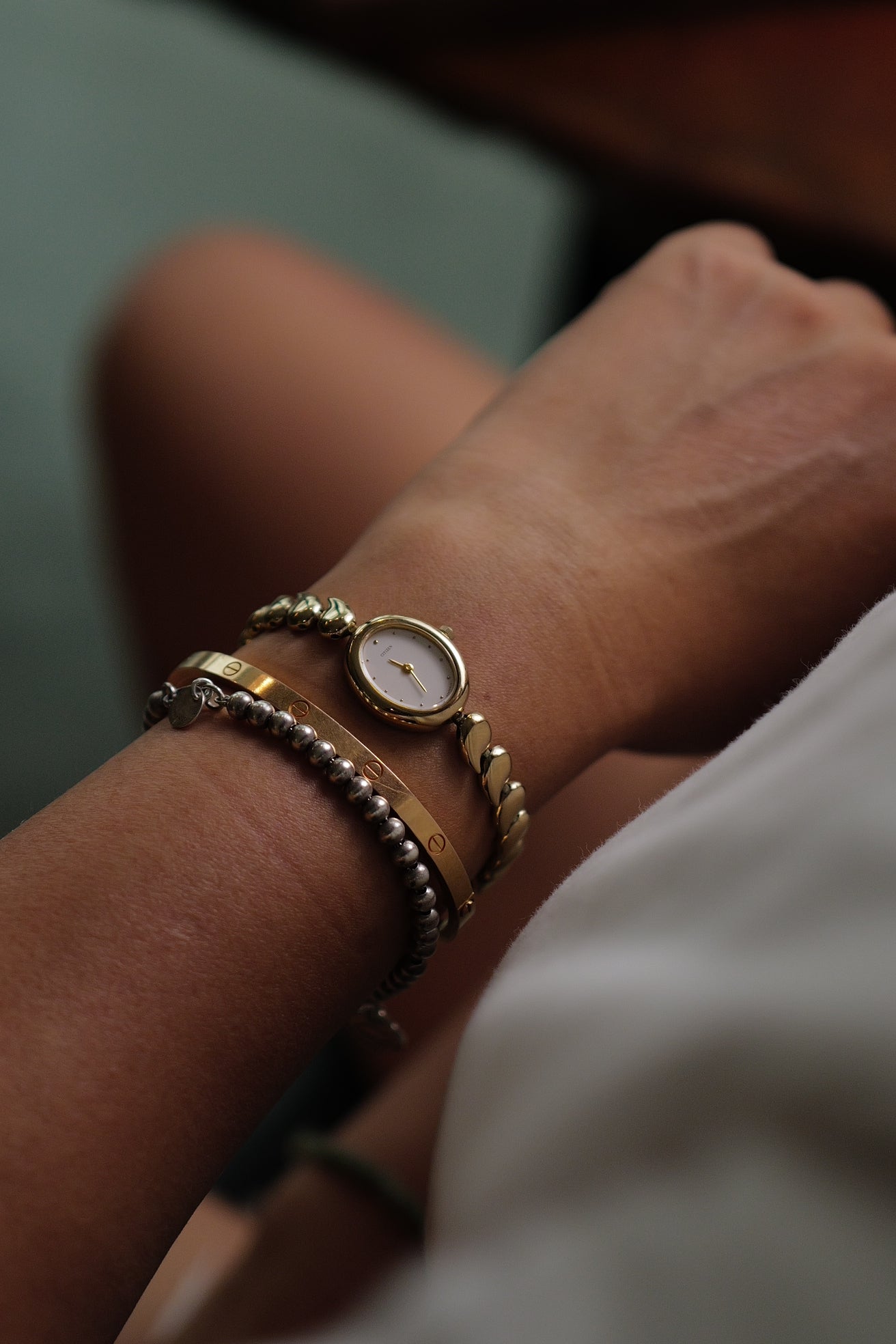Citizen "Beaded Pearls" Bracelet Quartz Circa. 1987