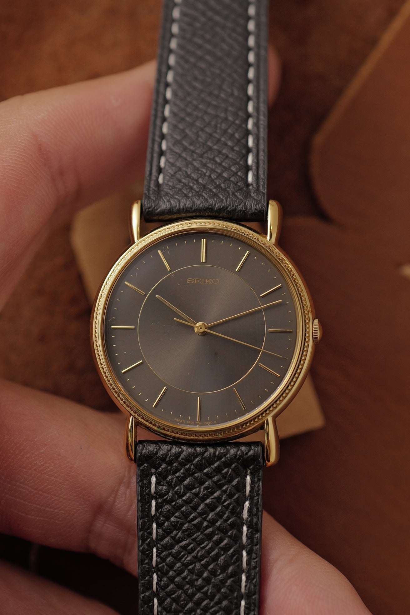 Seiko Sun Burst Grey dial 7431-7060 Circa. 1985