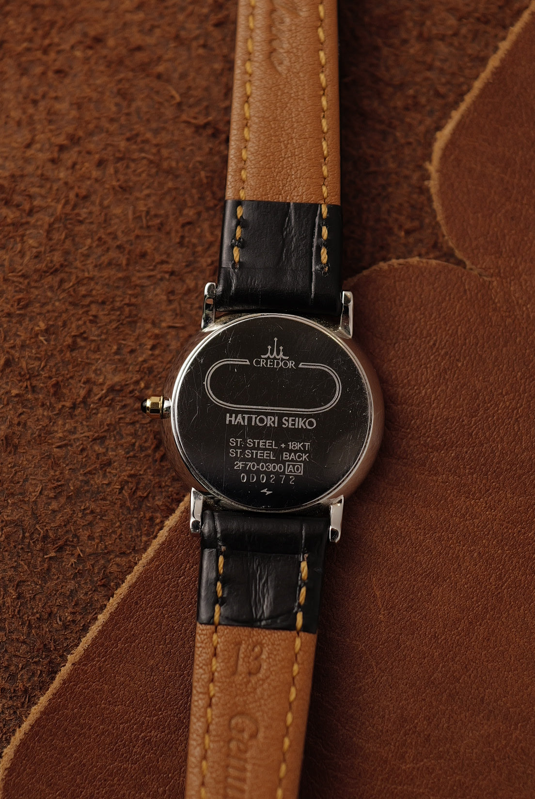 Ladies' Credor faceted glass 2F70-0300 with original buckle