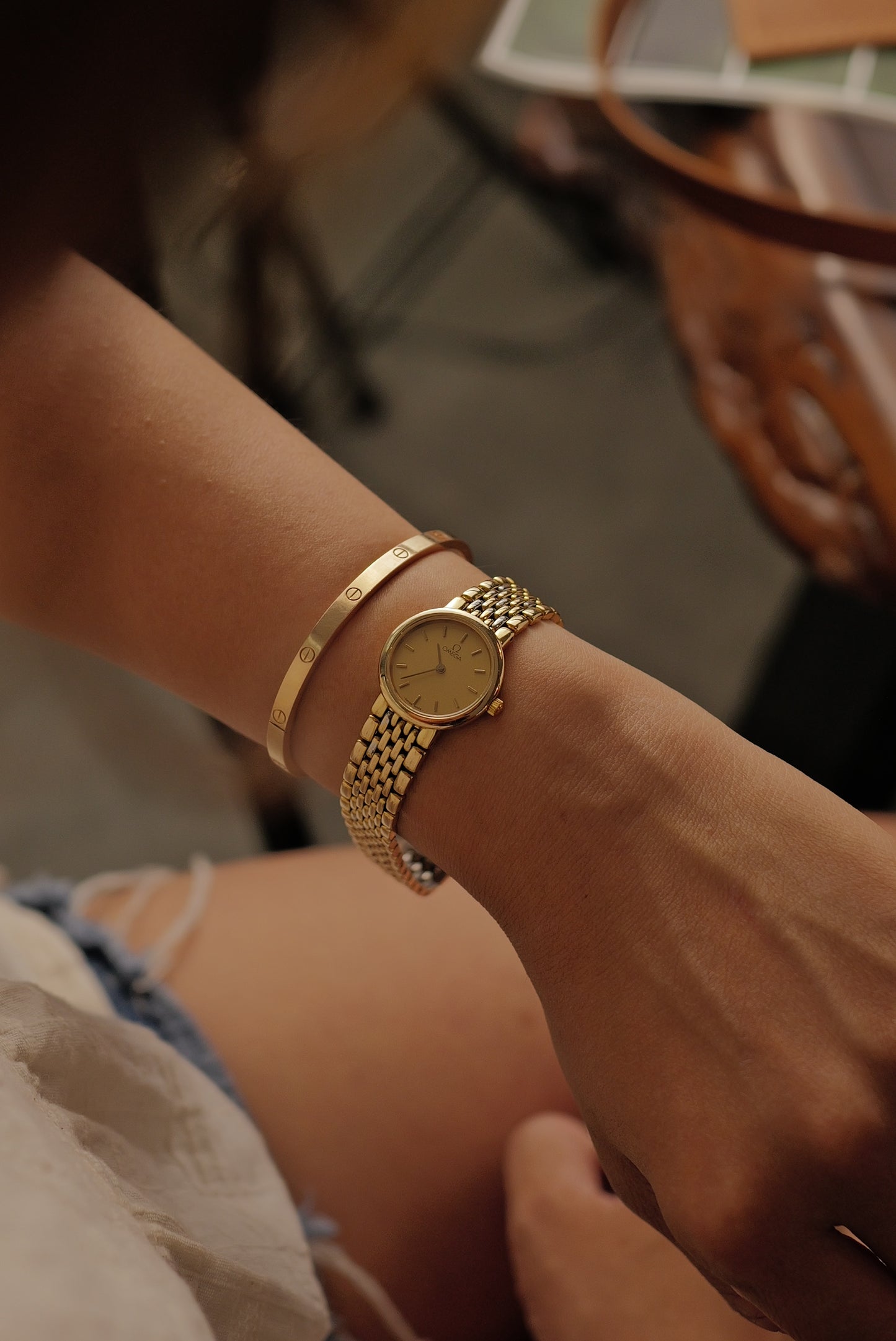 Ladies Omega De-ville "Golden" Circa. 1991 Quartz Full set