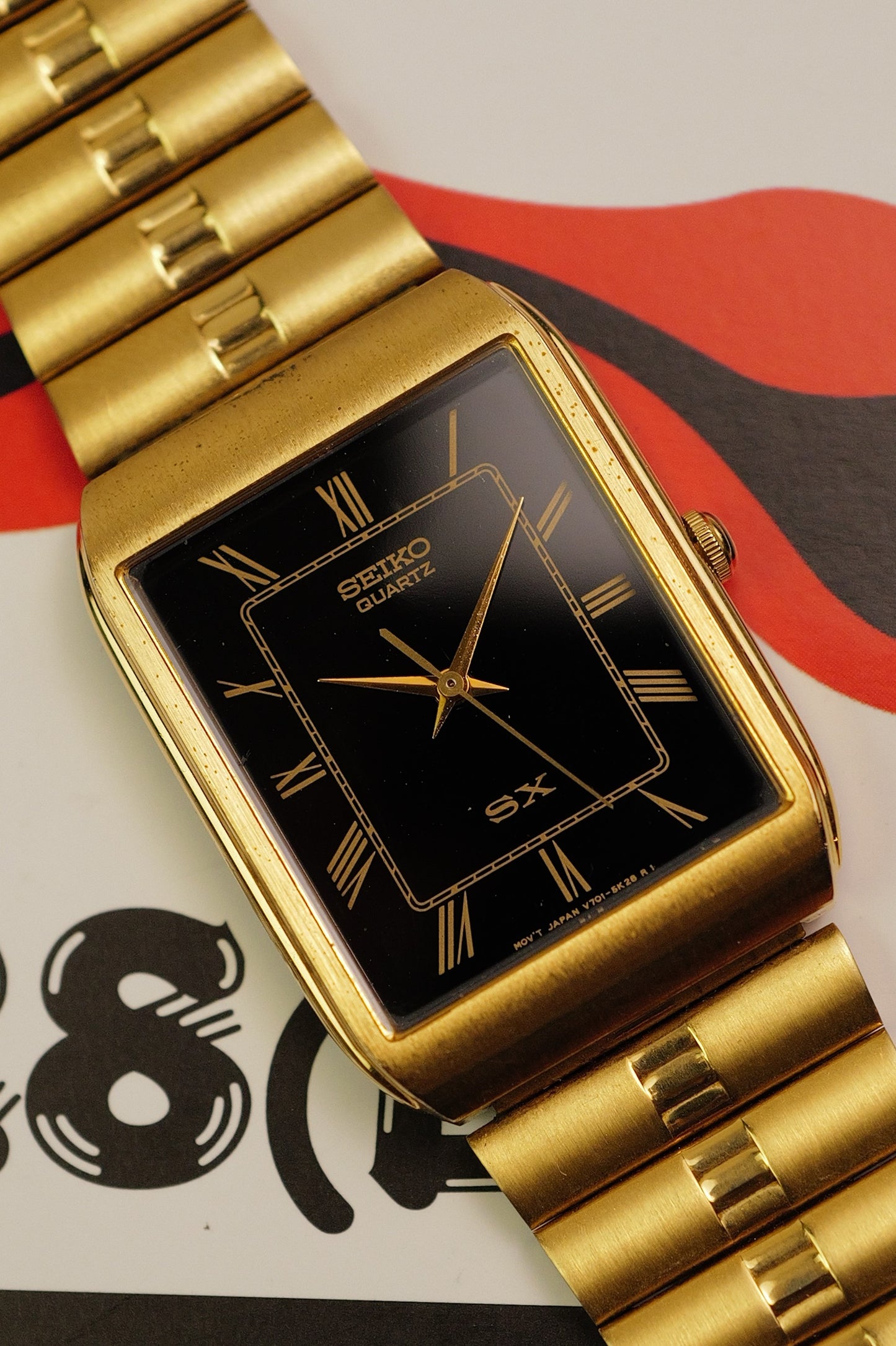 Seiko SX Gold integrated bracelet V701-5K00 Circa.1991