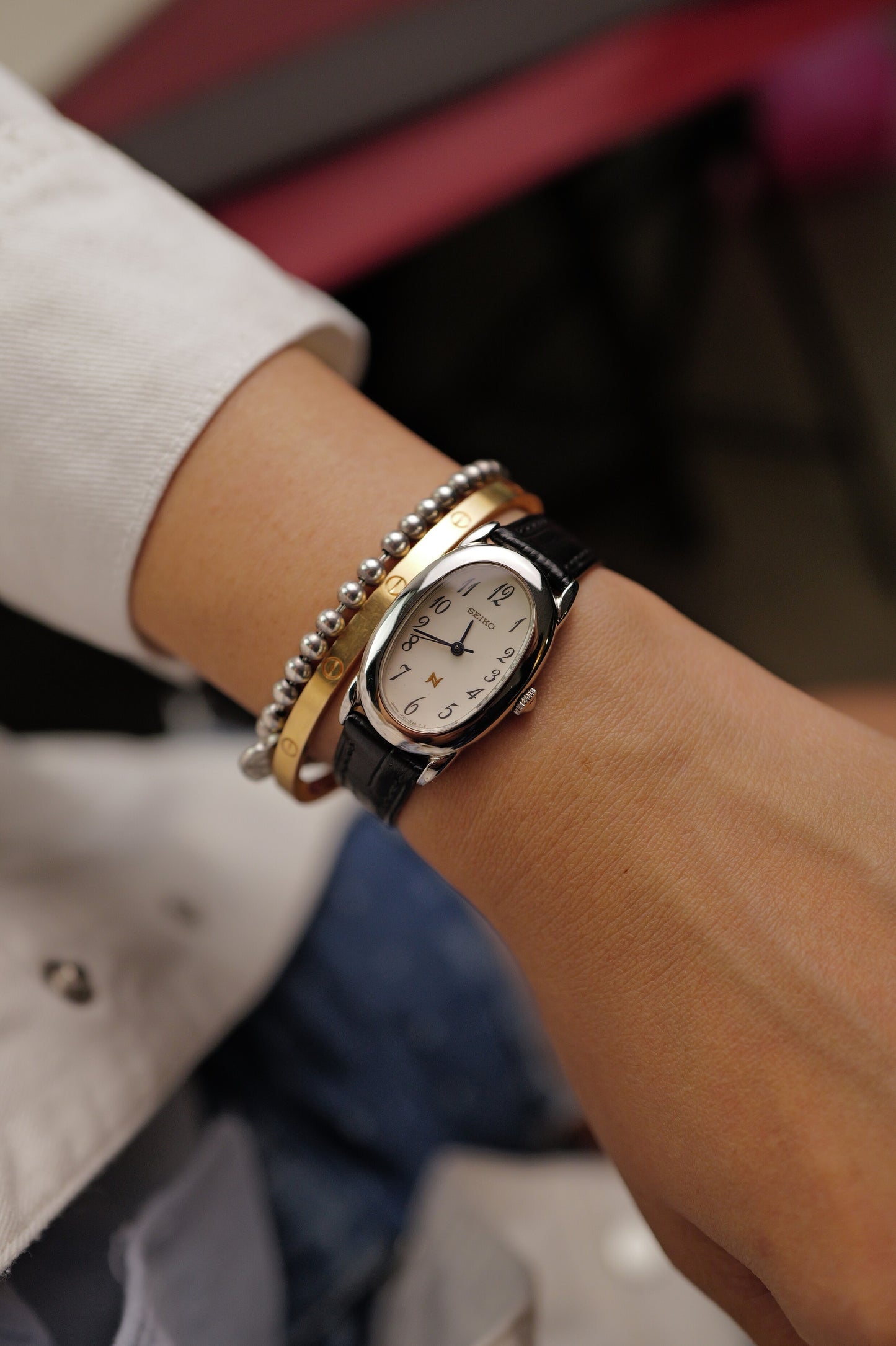 Seiko Ladies "Baignoire" Silver