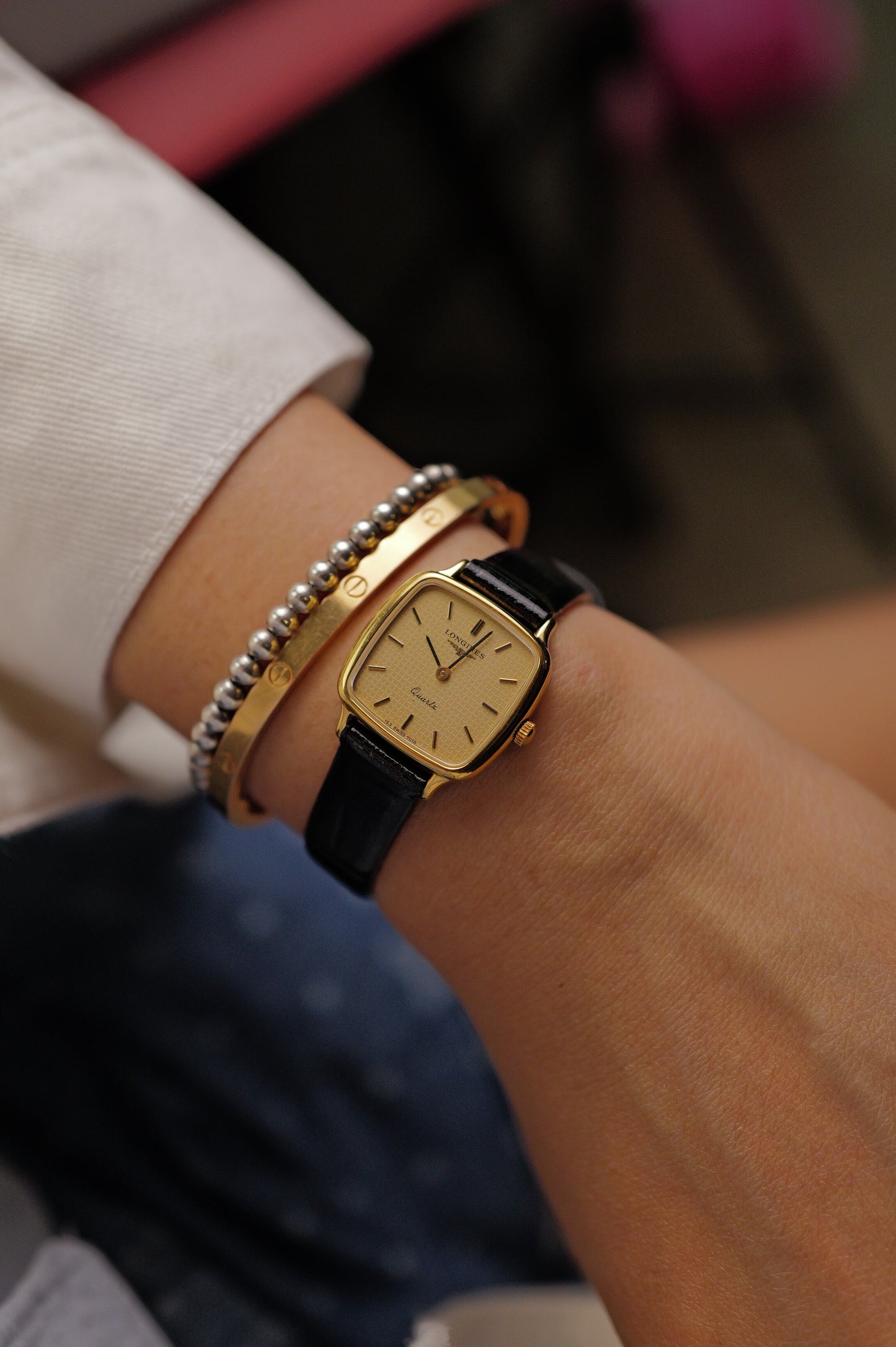 Ladies' Longines 'TV' case Checked Dial Quartz Ref.25.022.722