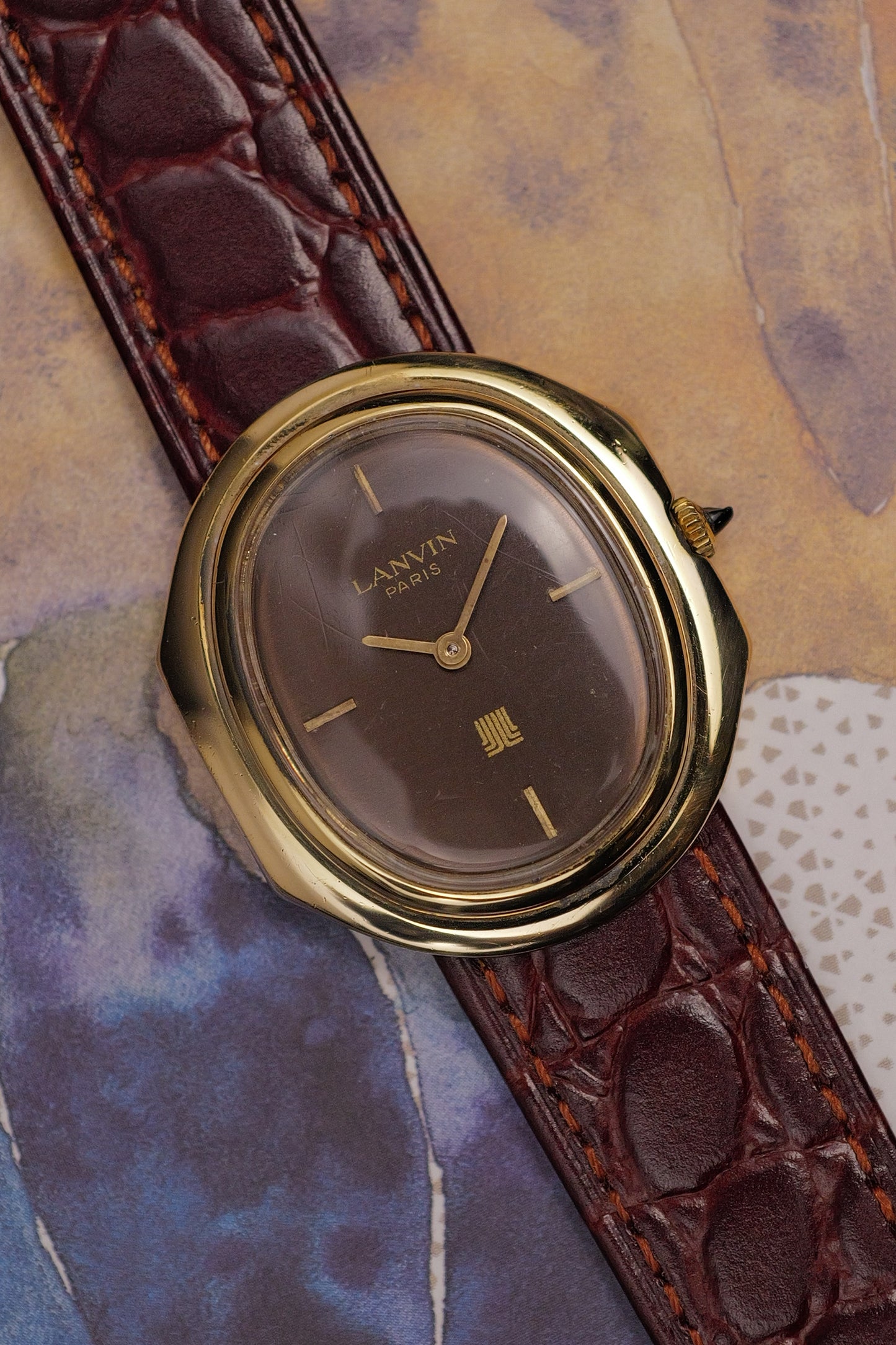 Lanvin "pebble" step case manual winding