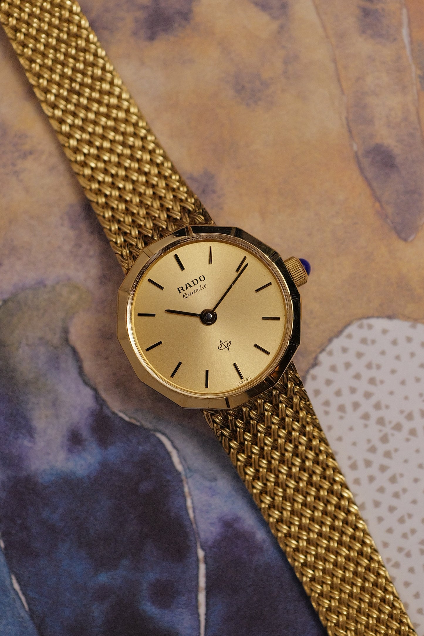 Ladies Rado Quartz Sunburst Gold integrated bracelet 110.9501.2