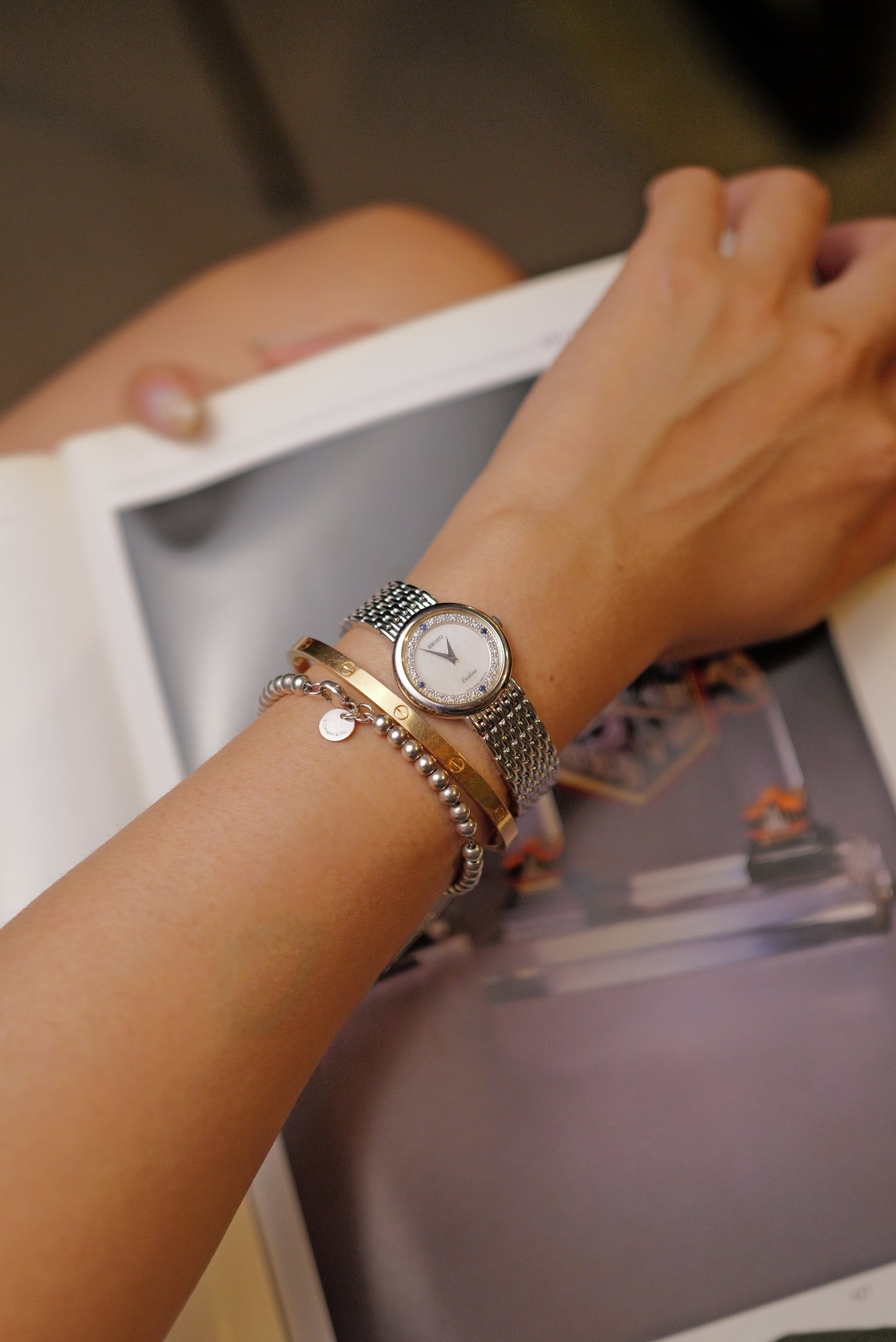 Seiko Exceline Mother of Pearl "Sapphire' 4N20-0380