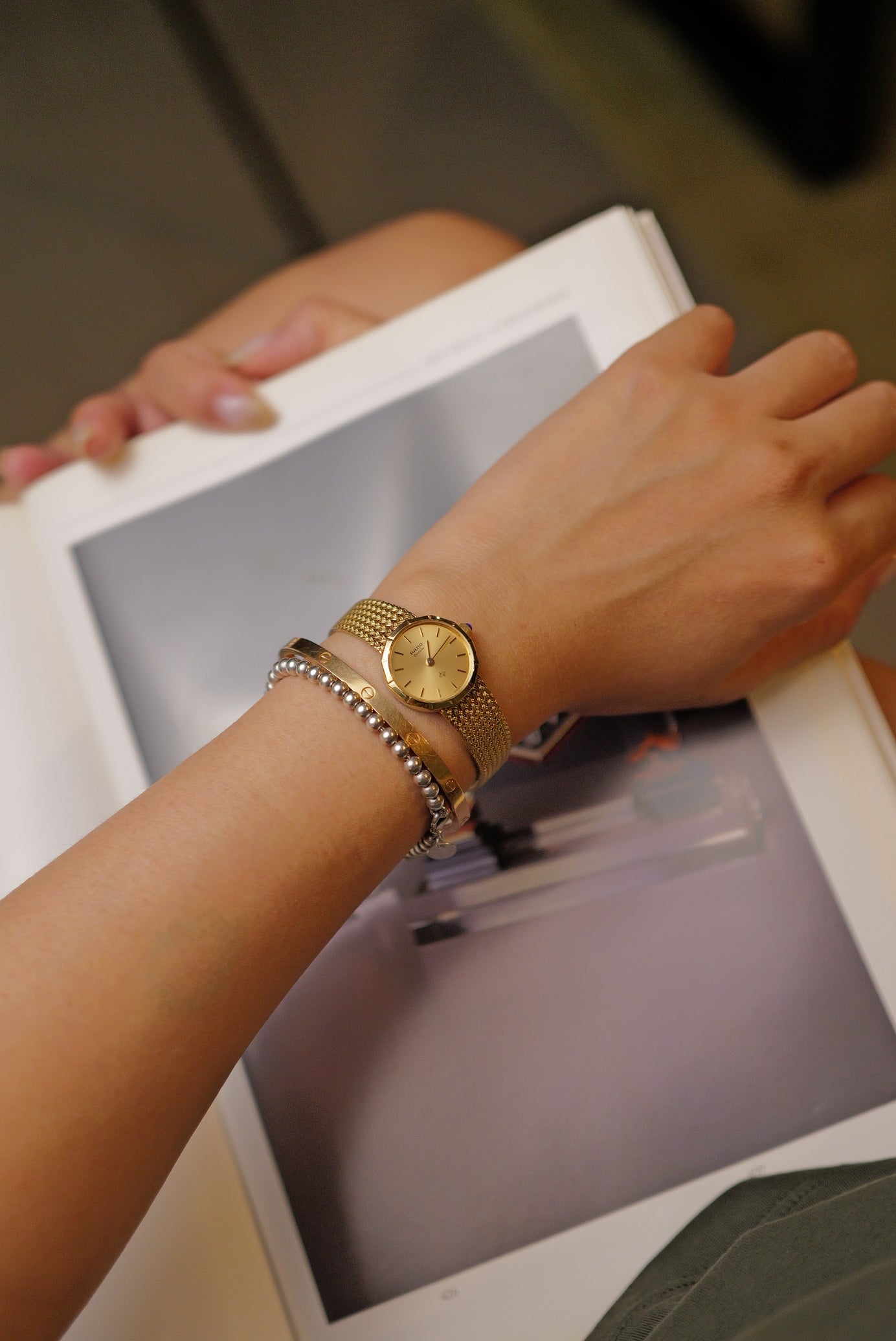 Ladies Rado Quartz Sunburst Gold integrated bracelet 110.9501.2