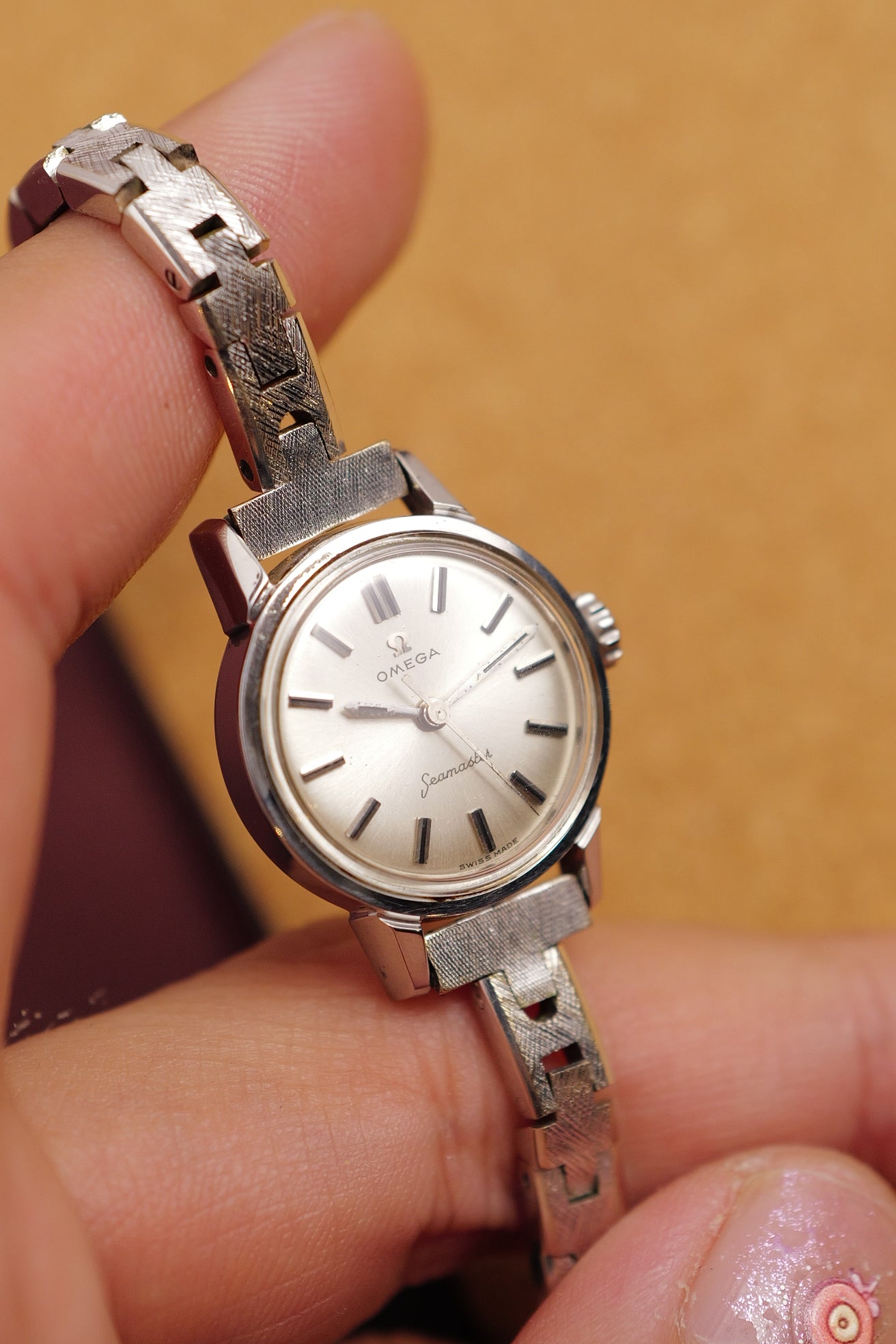 Omega Seamaster Ladies on vintage bracelet Circa. 1970s