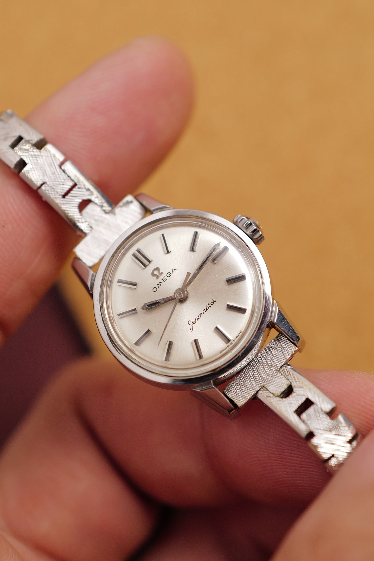Omega Seamaster Ladies on vintage bracelet Circa. 1970s