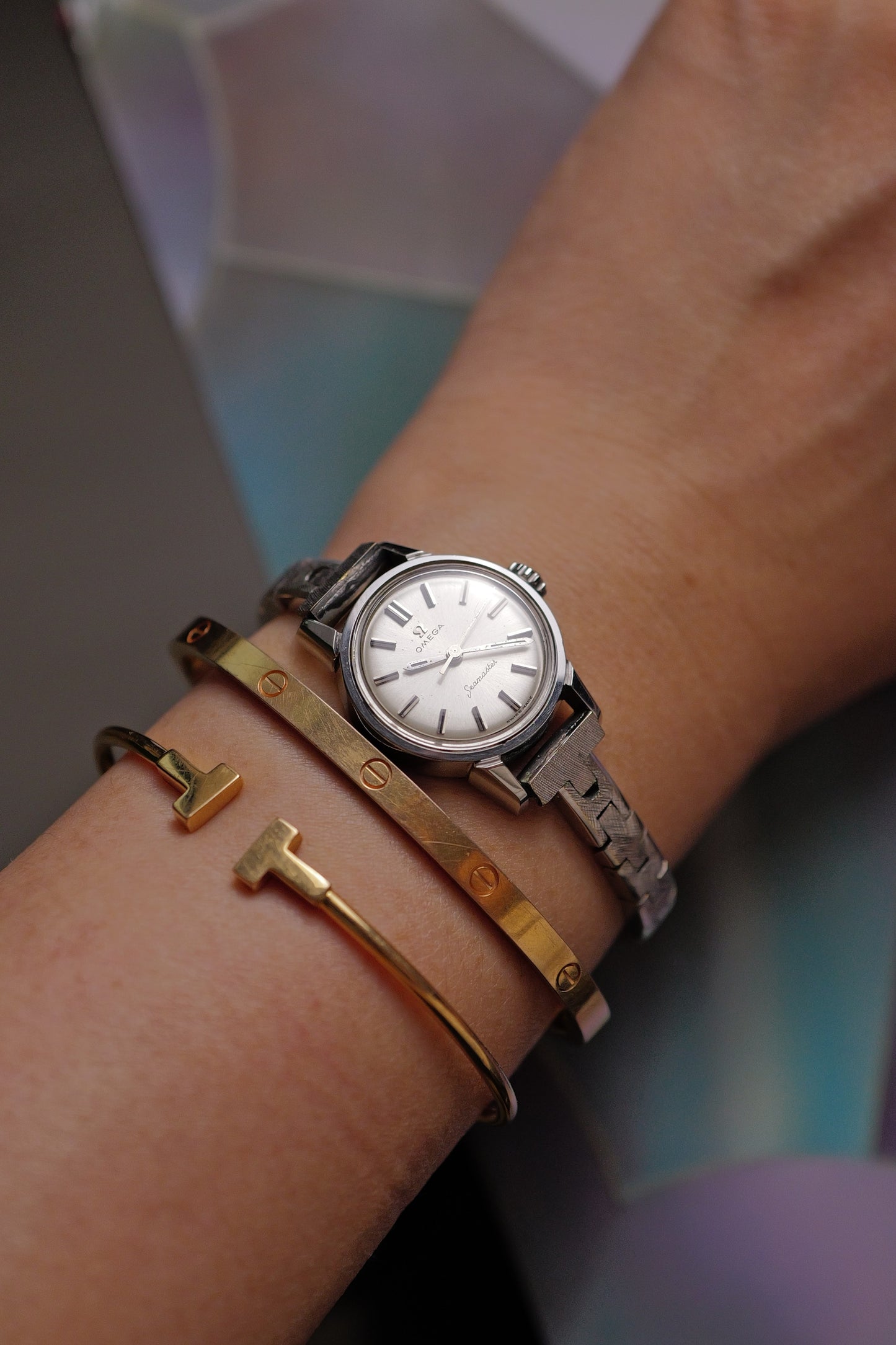 Omega Seamaster Ladies on vintage bracelet Circa. 1970s