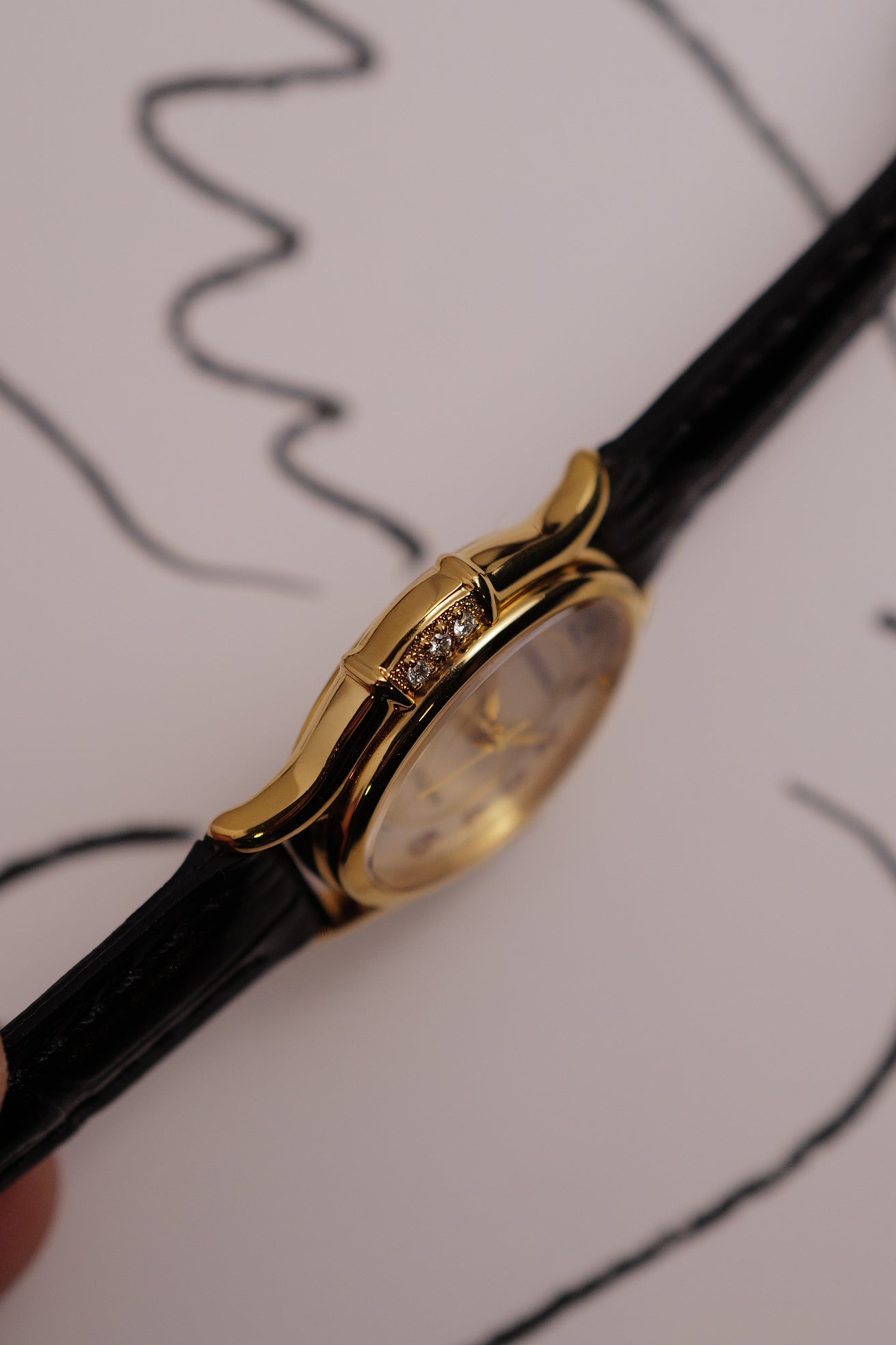 Seiko Exceline Art Deco Diamond Case with Mother of Pearl Dial