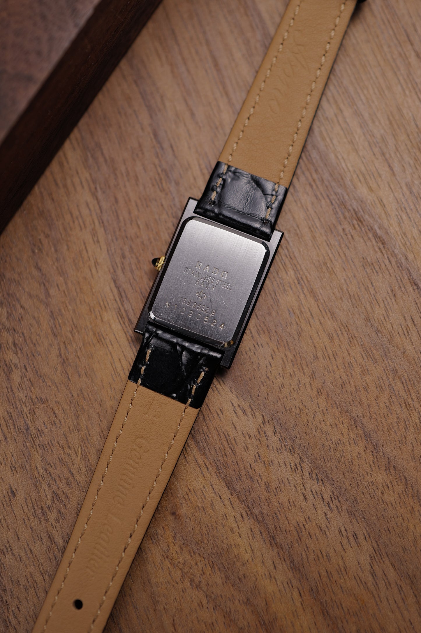 Rado Lourve Tank With gold Roman Numerals 18k plated bezel Quartz