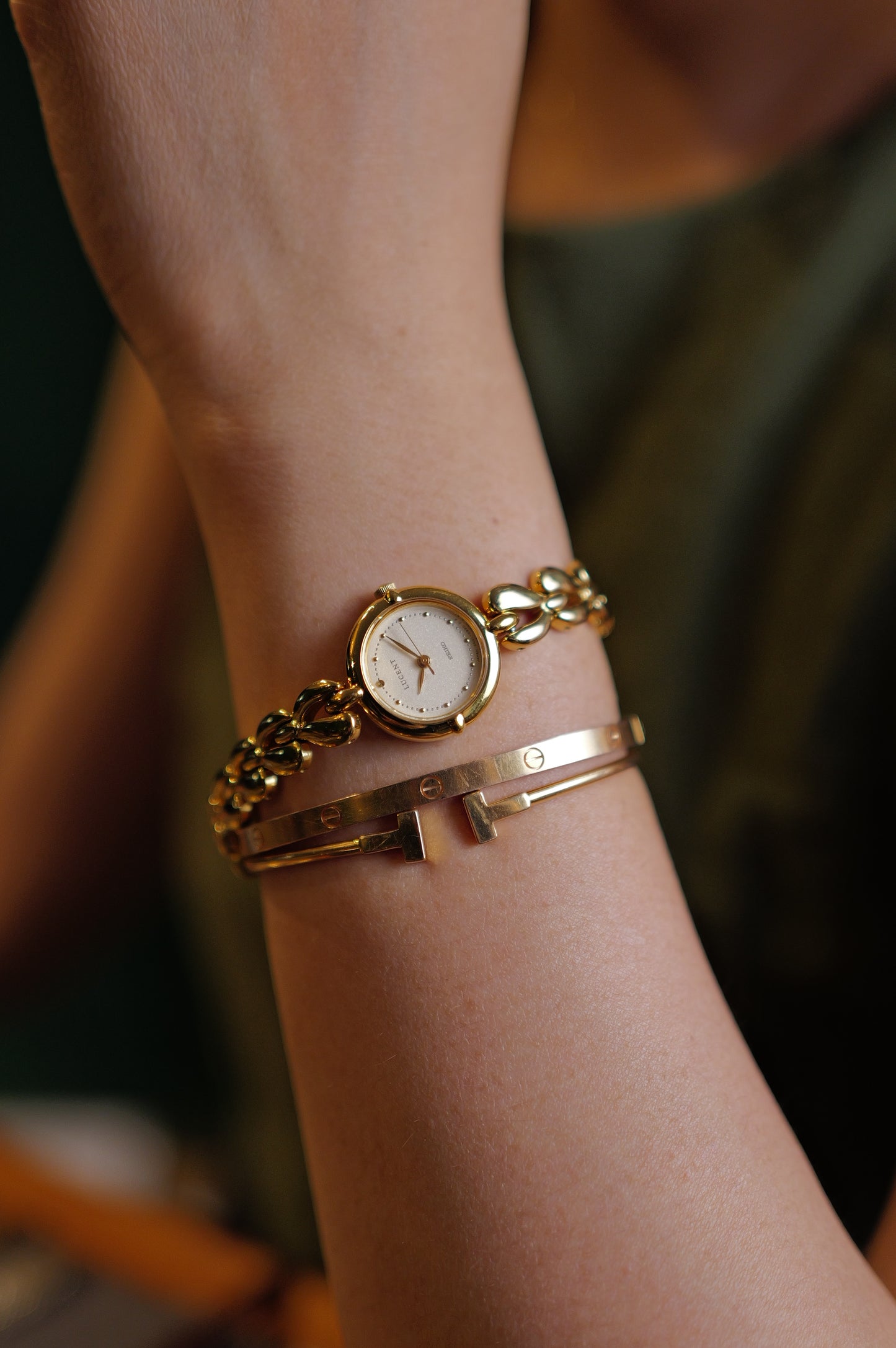 Seiko lucent Teardrop Bracelet 4N21-0480 Circa.1992